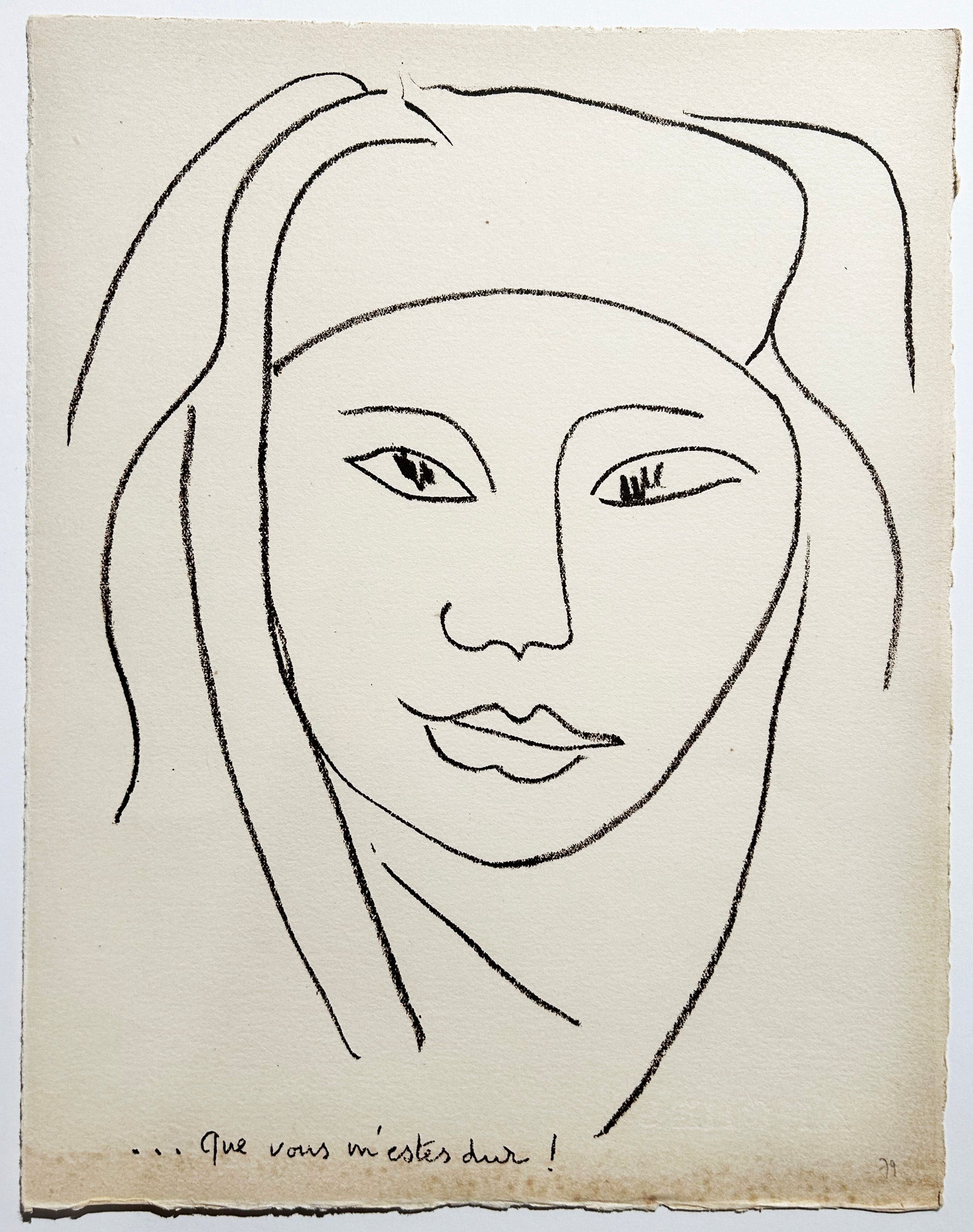 MATISSE Que vous m'estes dur! 1946. Lithographie.