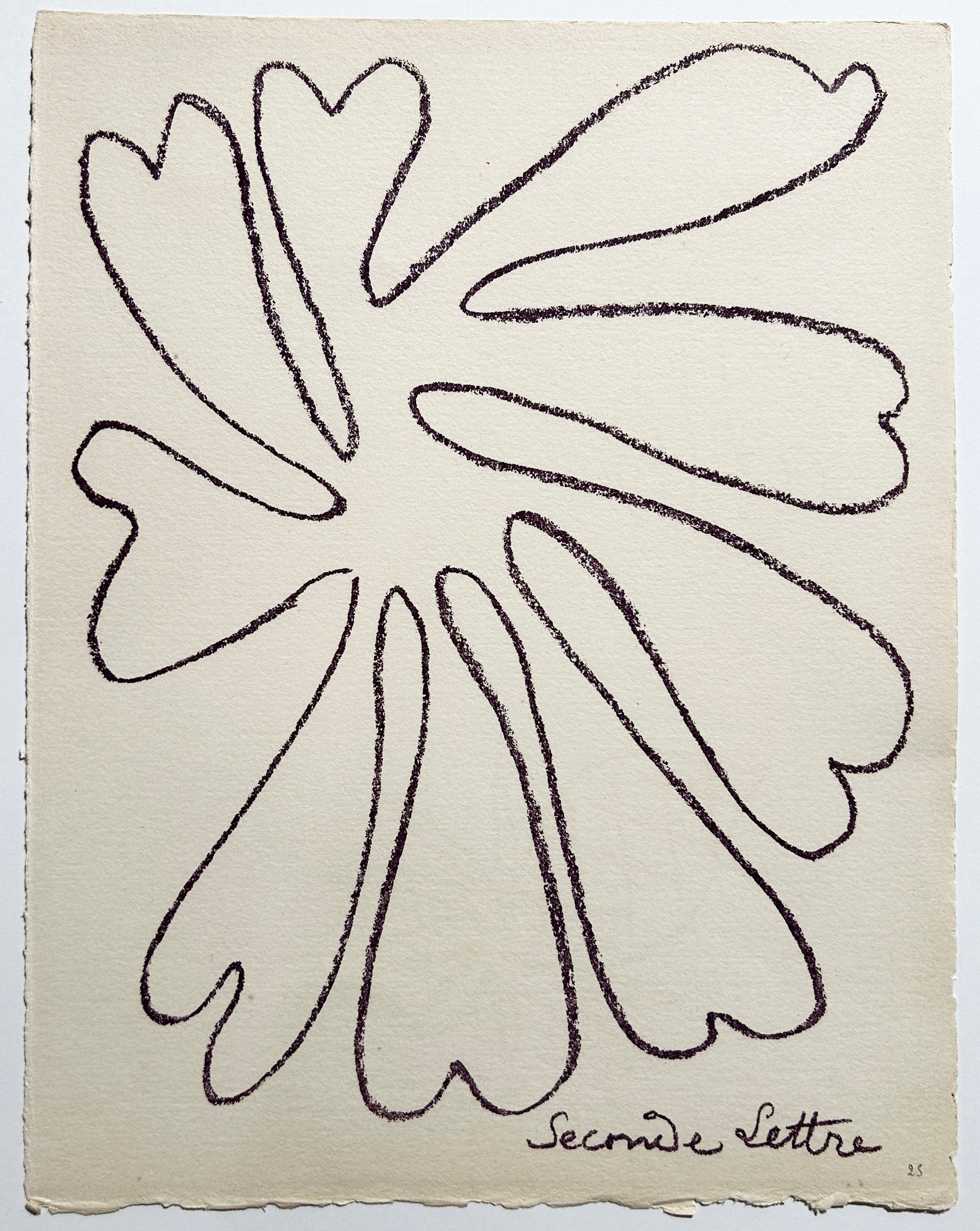 MATISSE Seconde lettre. 1946.  Lithographie en couleurs.