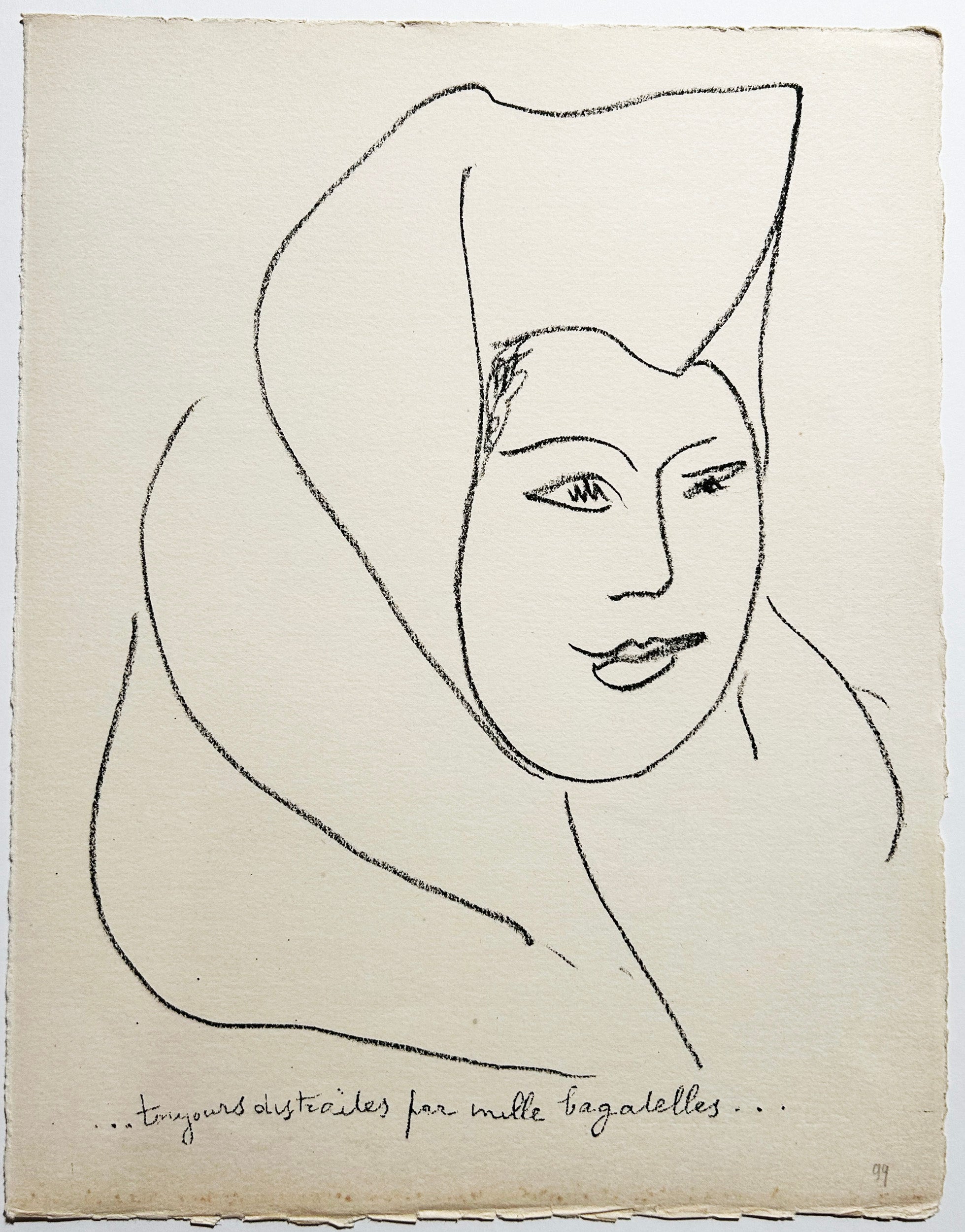 MATISSE Toujours distraites par mille bagatelles… 1946. Lithographie.