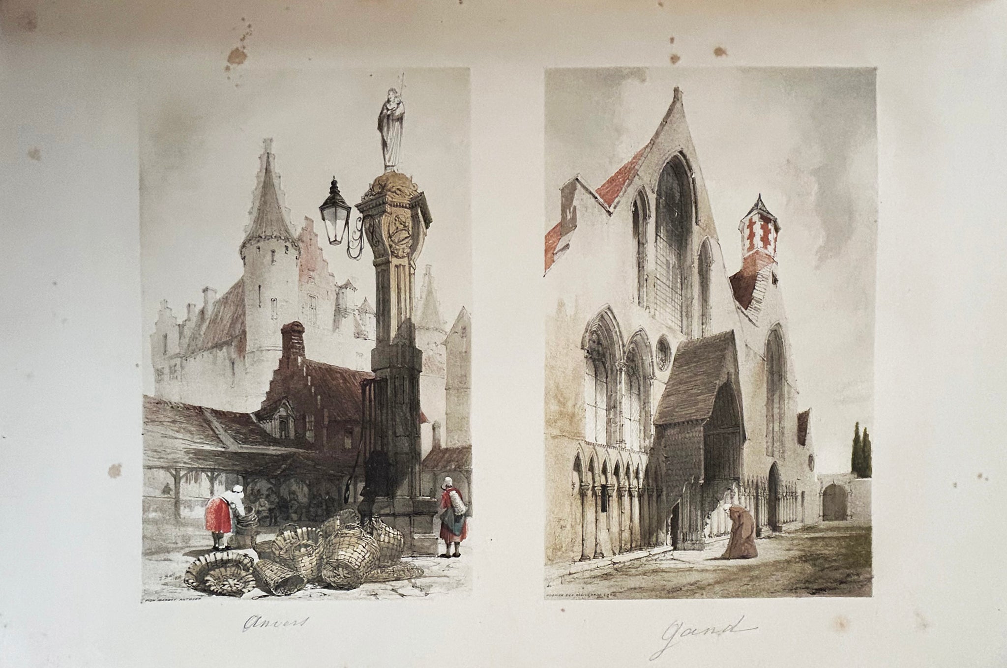Picturesque architecture in Paris, Ghent, Antwerp, Rouen, etc.