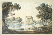 Charger l'image dans la galerie, D'après Louis-François CASSAS - Vue du Temple d'Esculape et du Lac de la Villa Borghese à Rome. c.1801. Aquarelle sur trait gravé par Jacques-Louis Bance (Claville 1761 † Paris 1847).