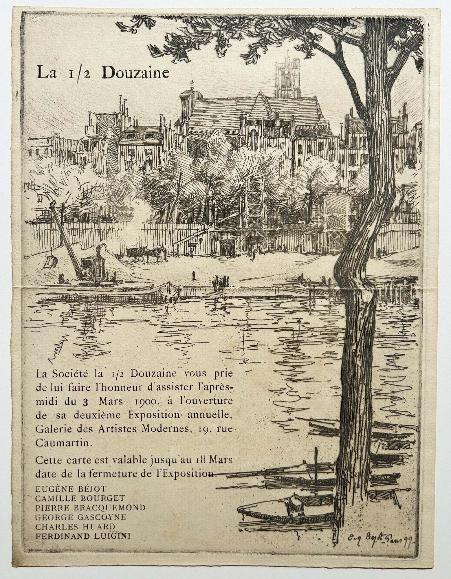 Eugène BEJOT - Carton d'invitation à l'exposition de la