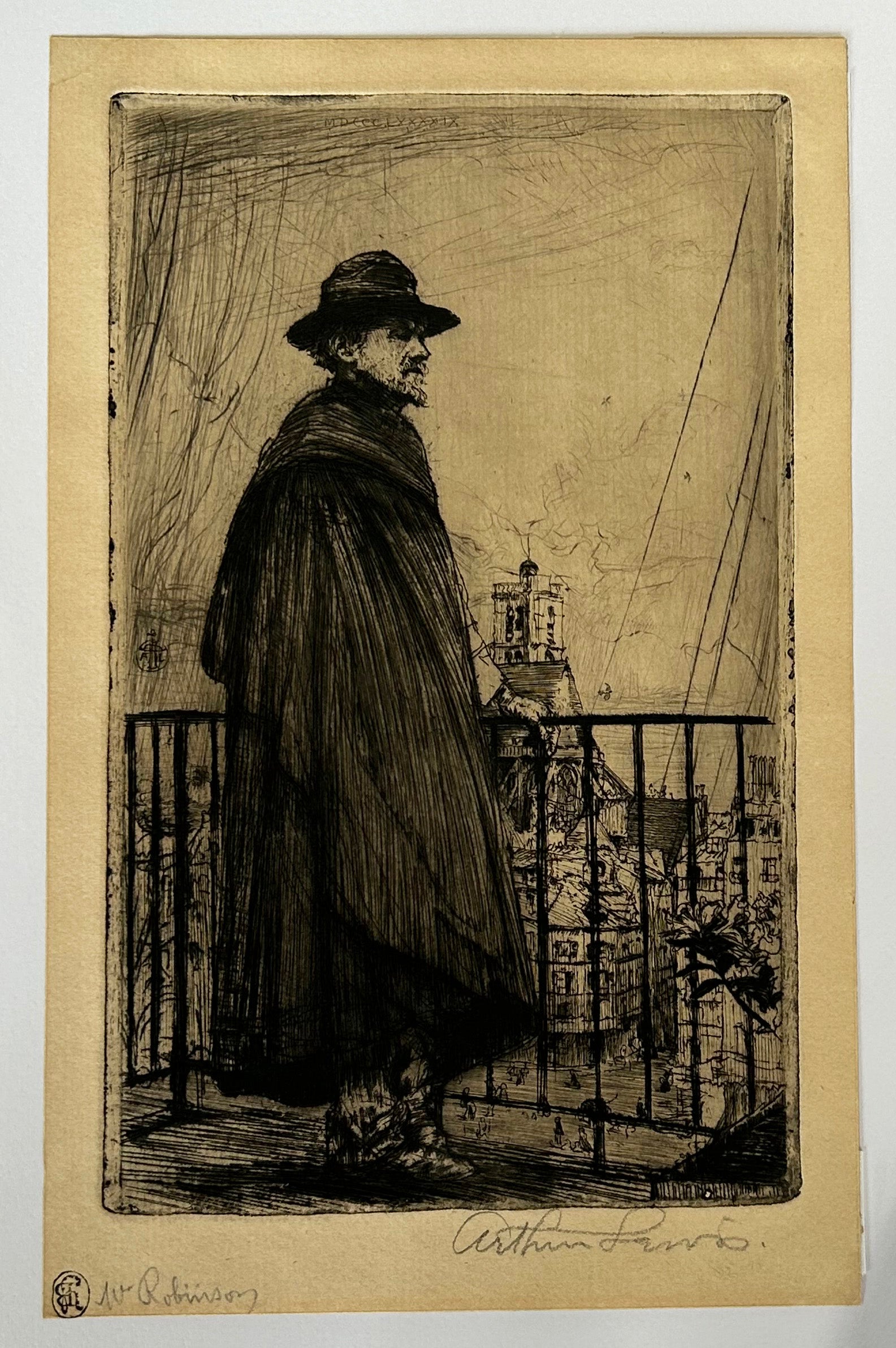 Boardman Robinson (au fond la Tour St Germain prise du Quai Bourbon). 1899.