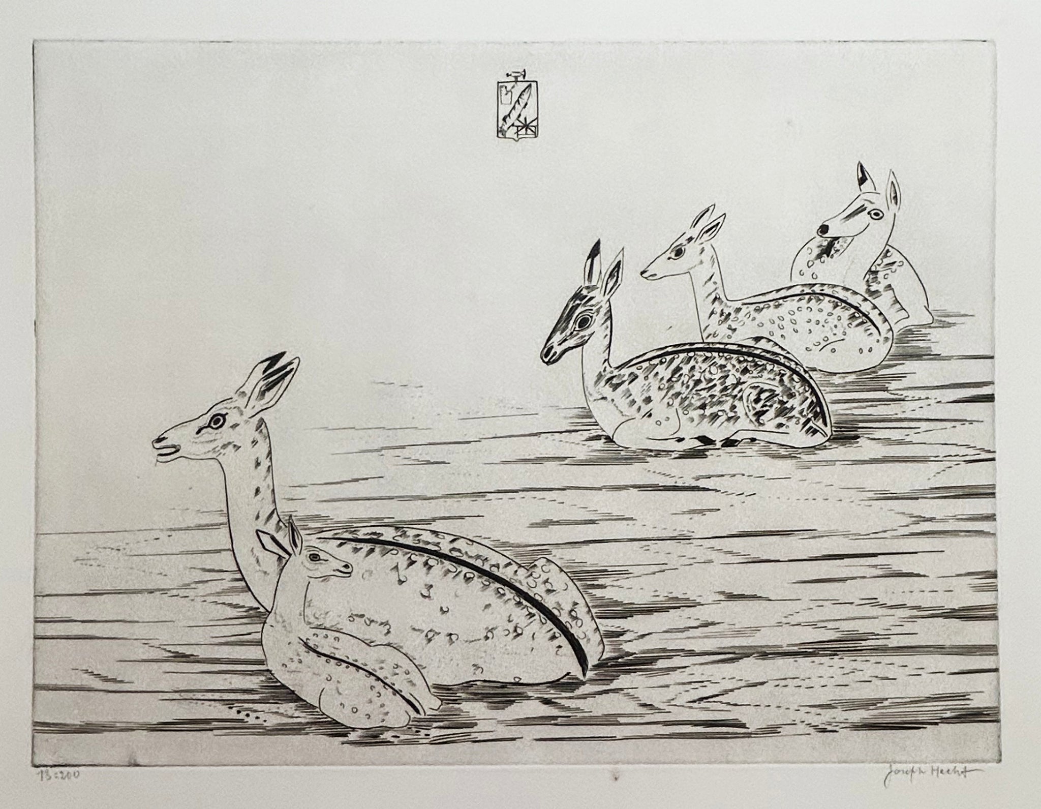 Cerfs indochinois.  1950.