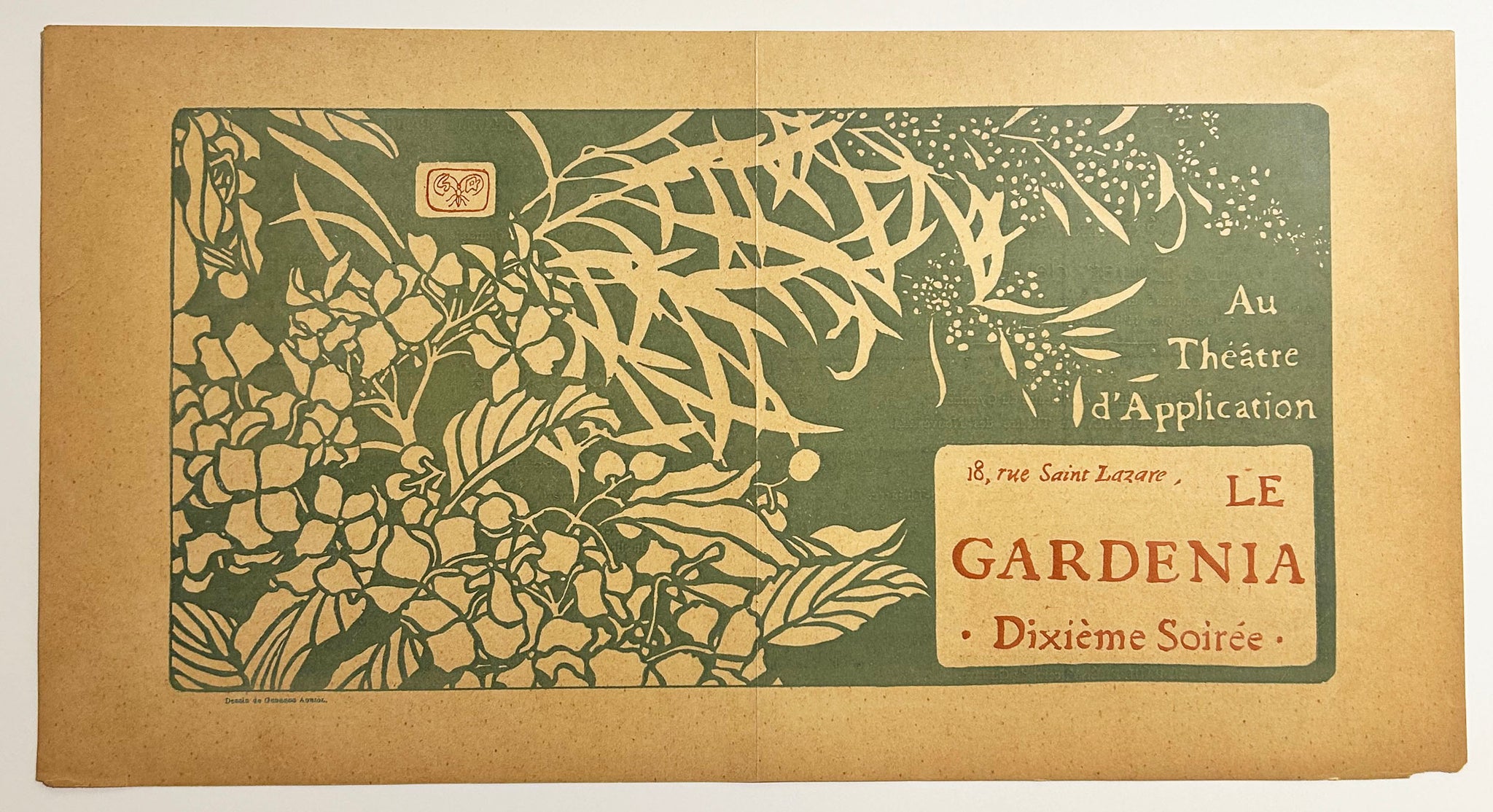 Programme pour le Théâtre d'Application, Le Gardenia. Dixième soirée, le Samedi 30 décembre 1893. 1893.