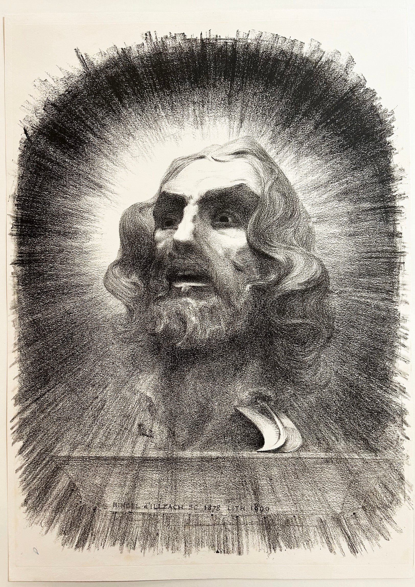 Tête de Saint Jean-Baptiste redressée sur un plat. 1899.