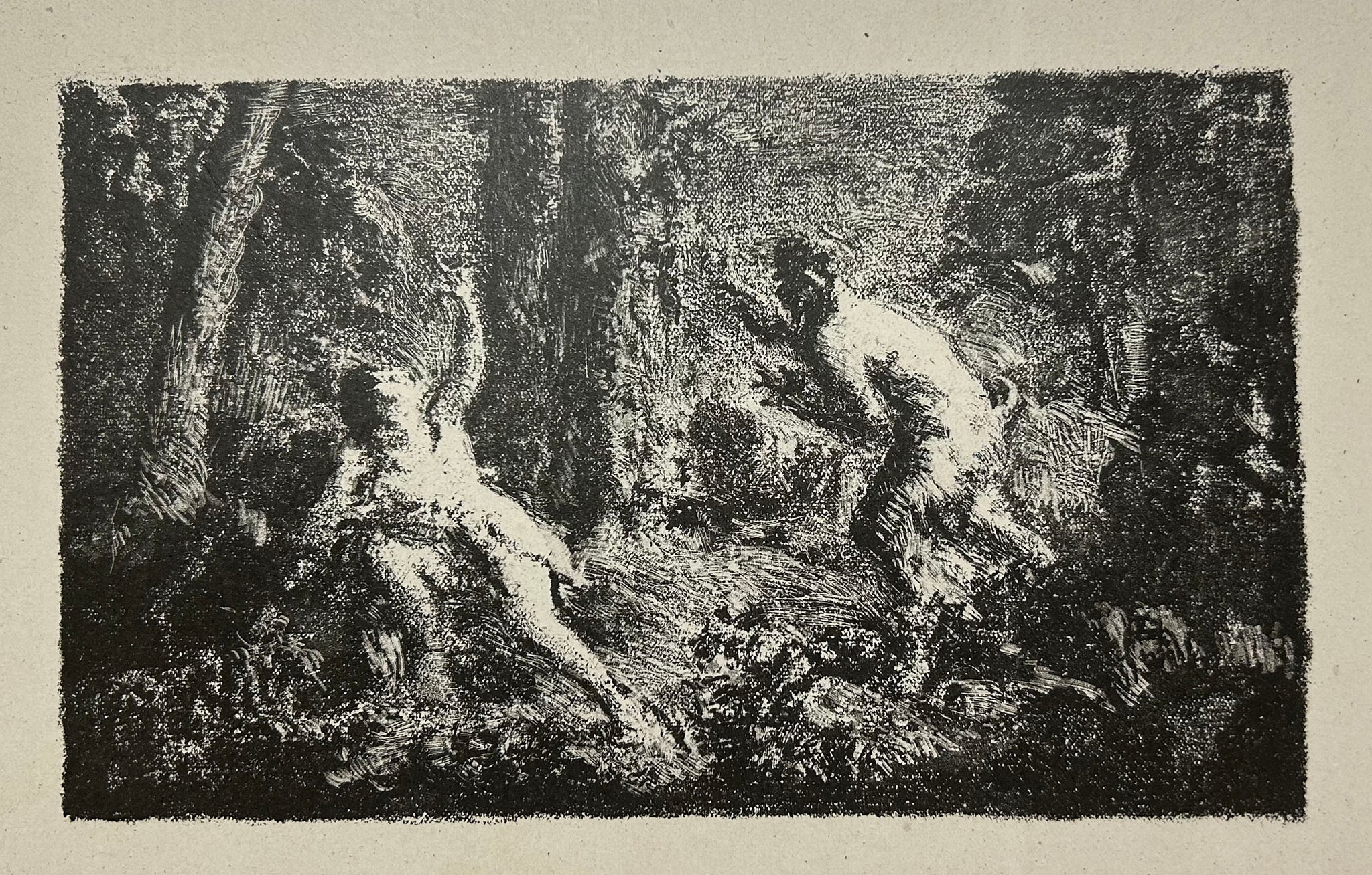 Satyre courant derrière une nymphe.