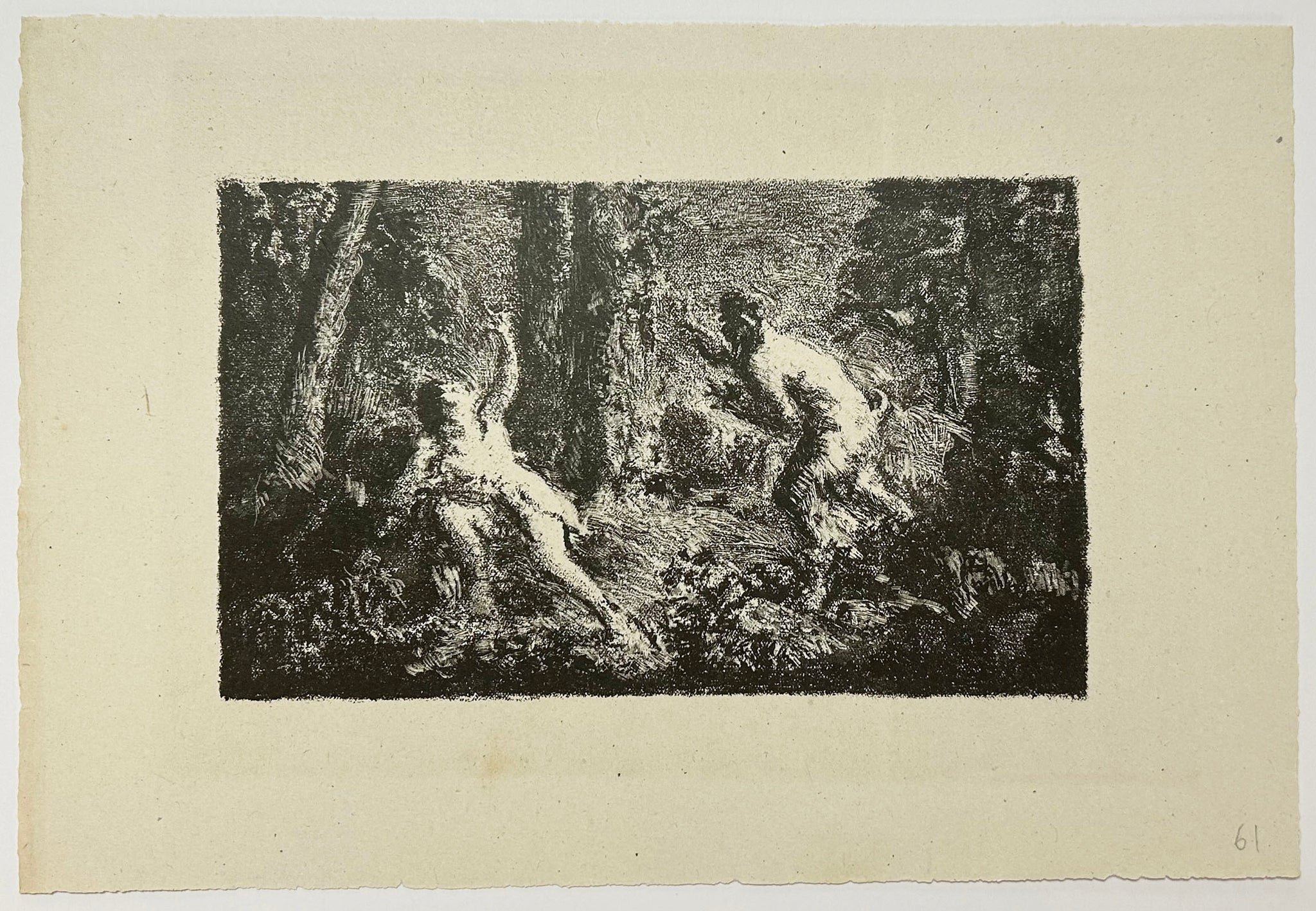 Satyre courant derrière une nymphe.