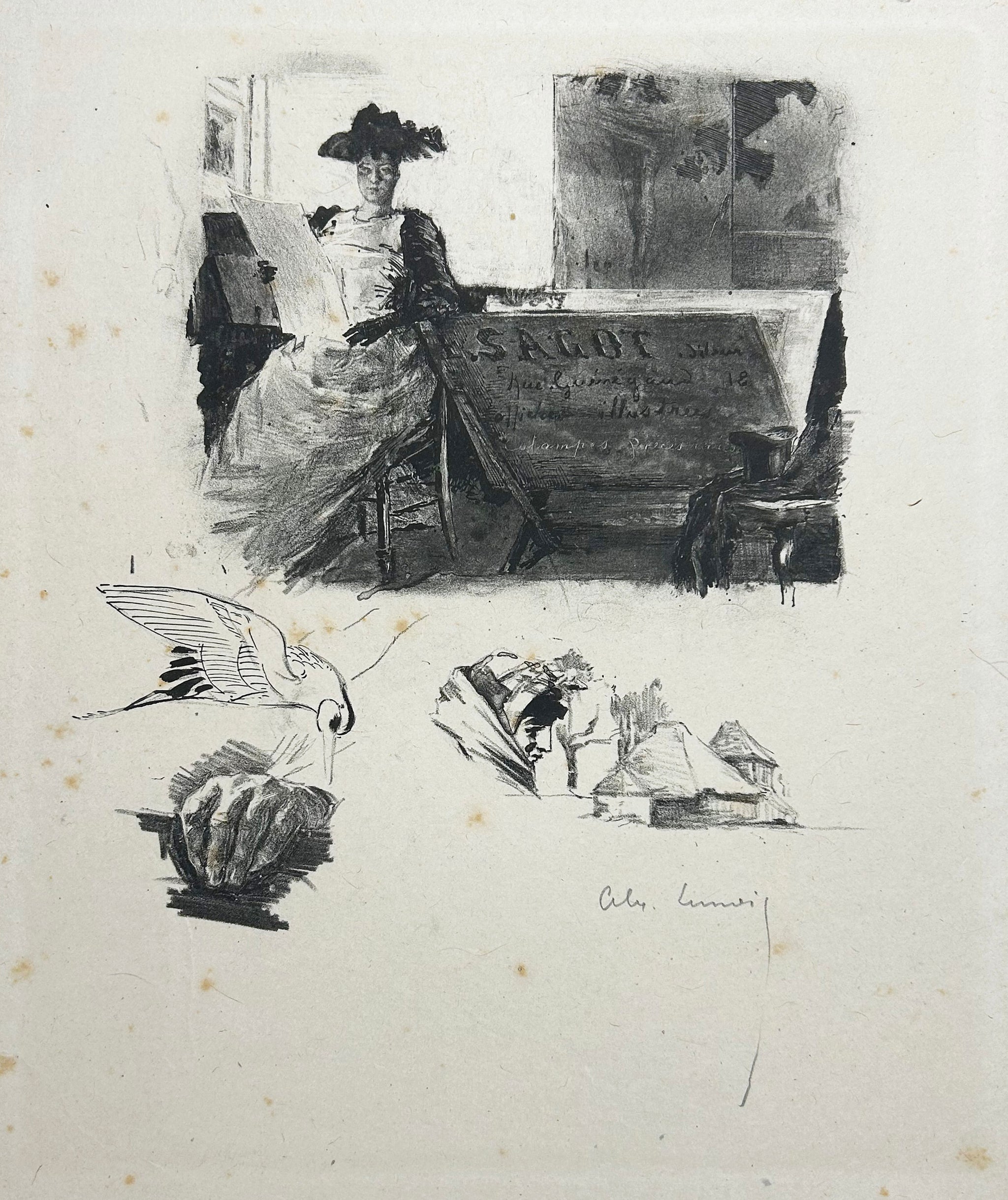 Carte-adresse d’Edmond Sagot. c.1895.