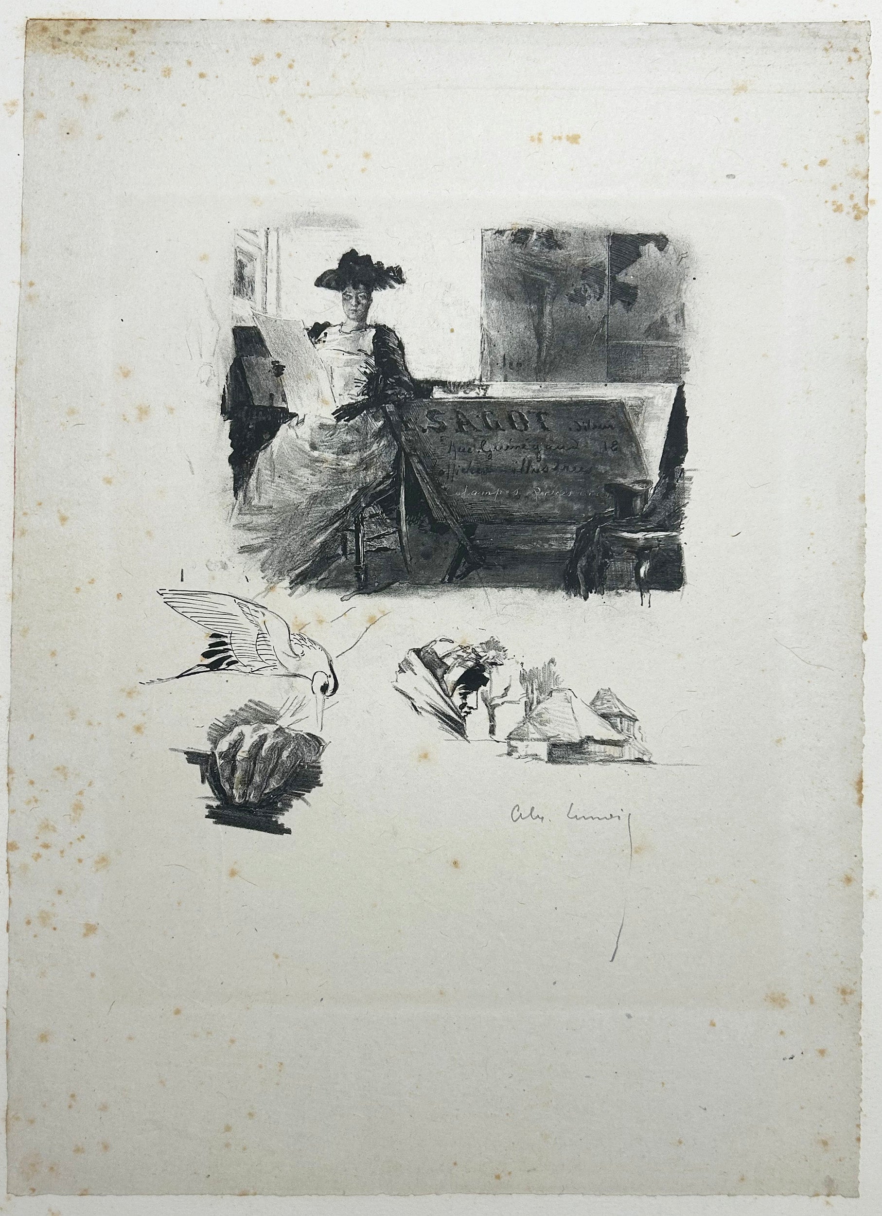 Carte-adresse d’Edmond Sagot. c.1895.