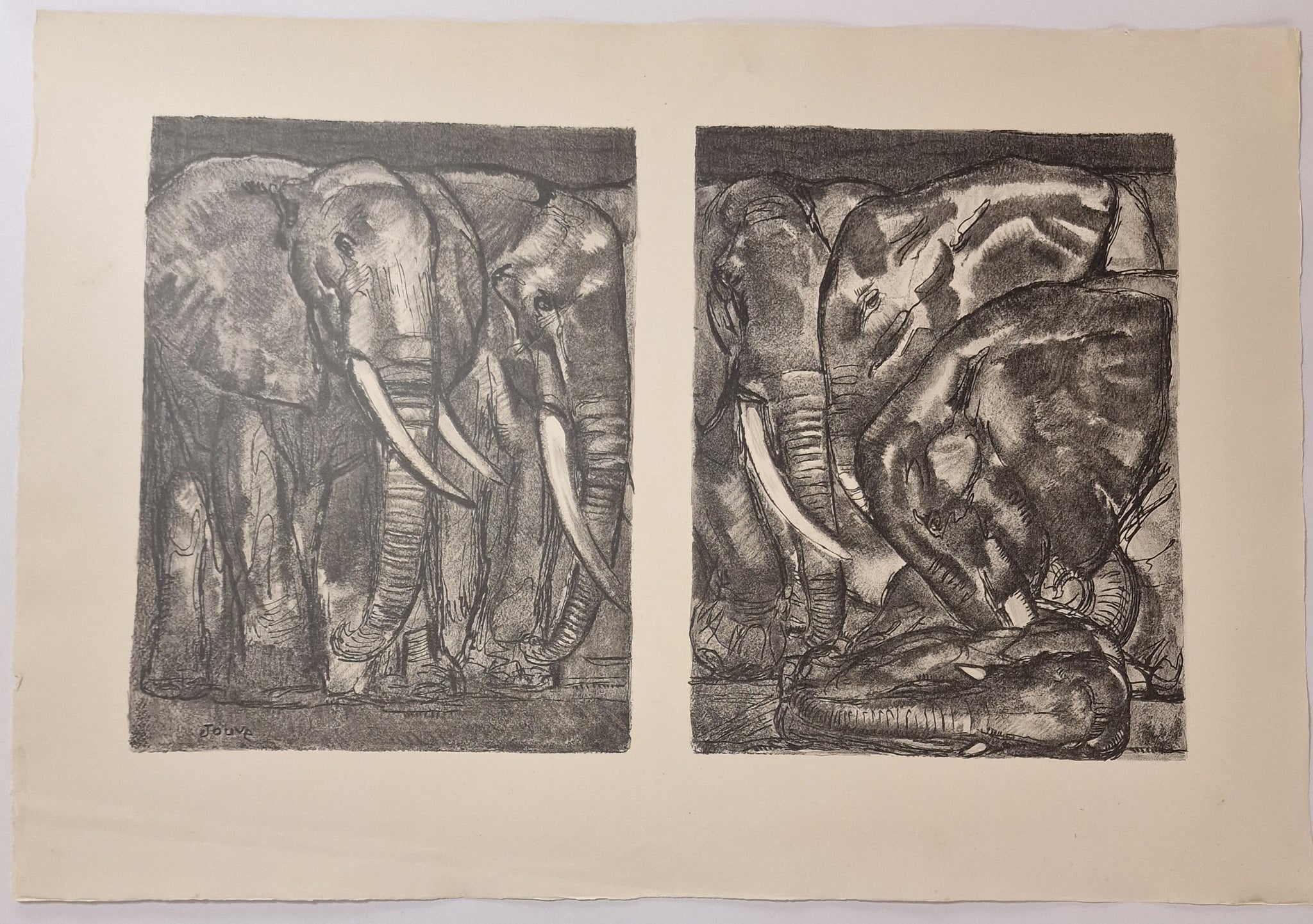 Eléphants.  1934.