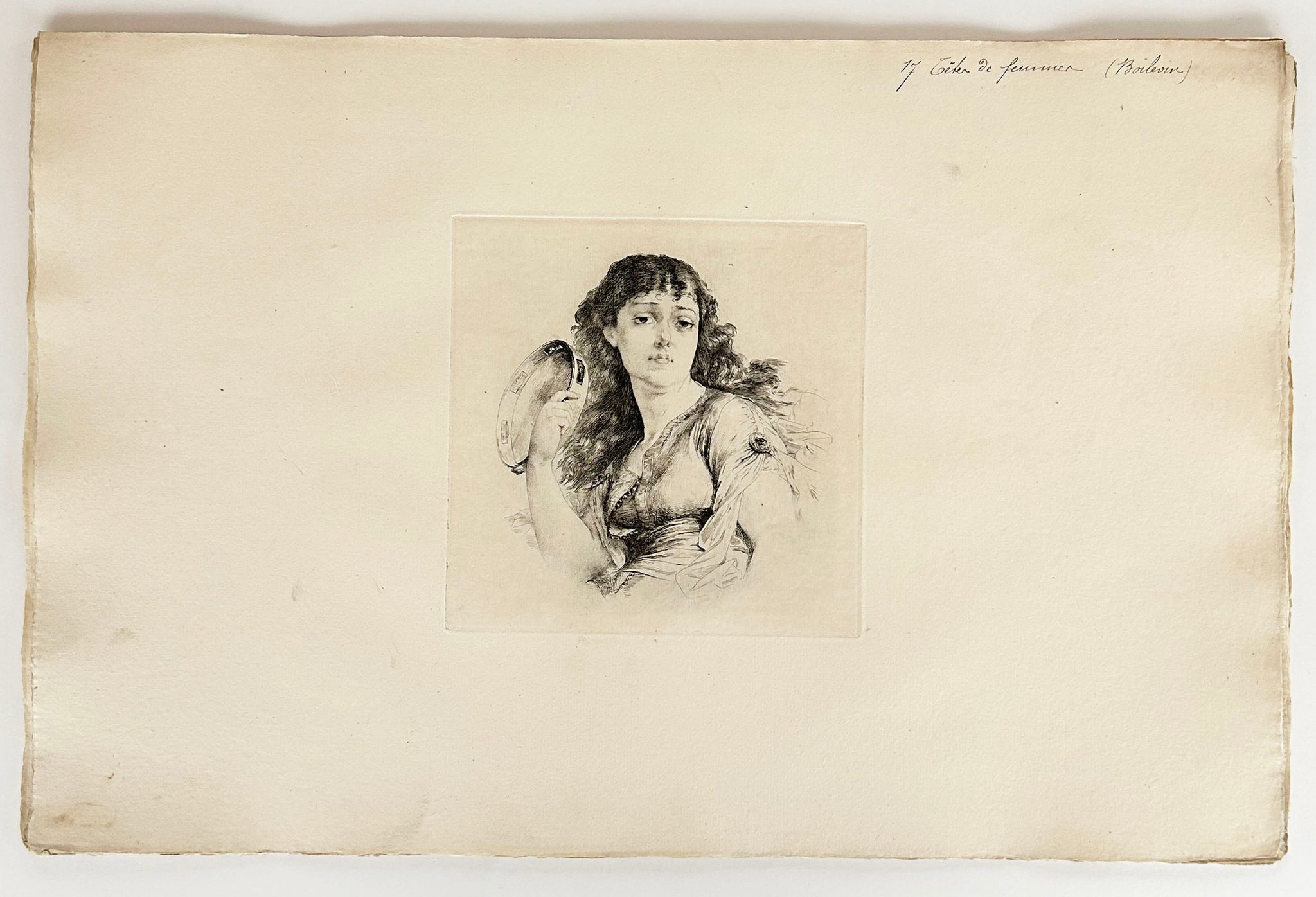 Douze têtes de femmes, décors d'assiettes pour la fabrique d'Haviland.  c.1870.