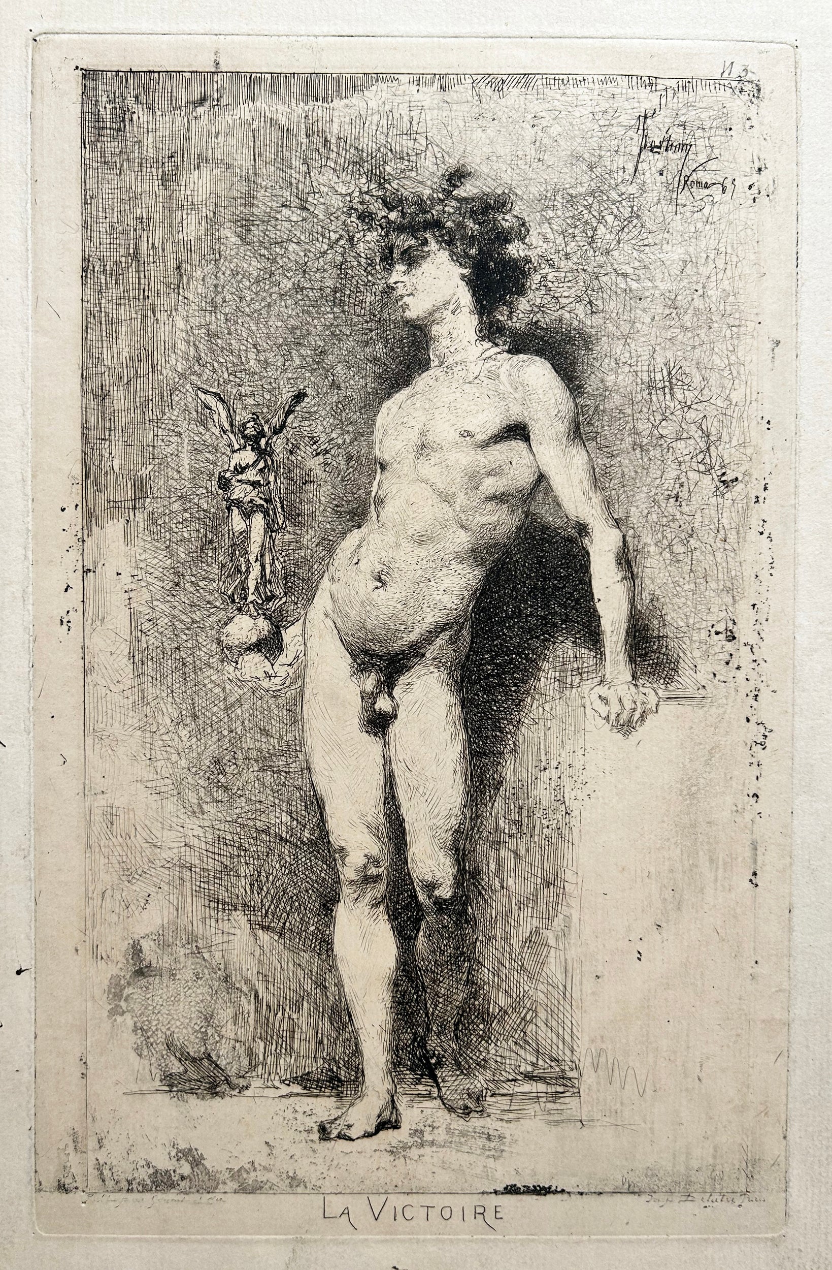 FORTUNY Y CARBO Marsal Mariano - La Victoire. Gravure originale.