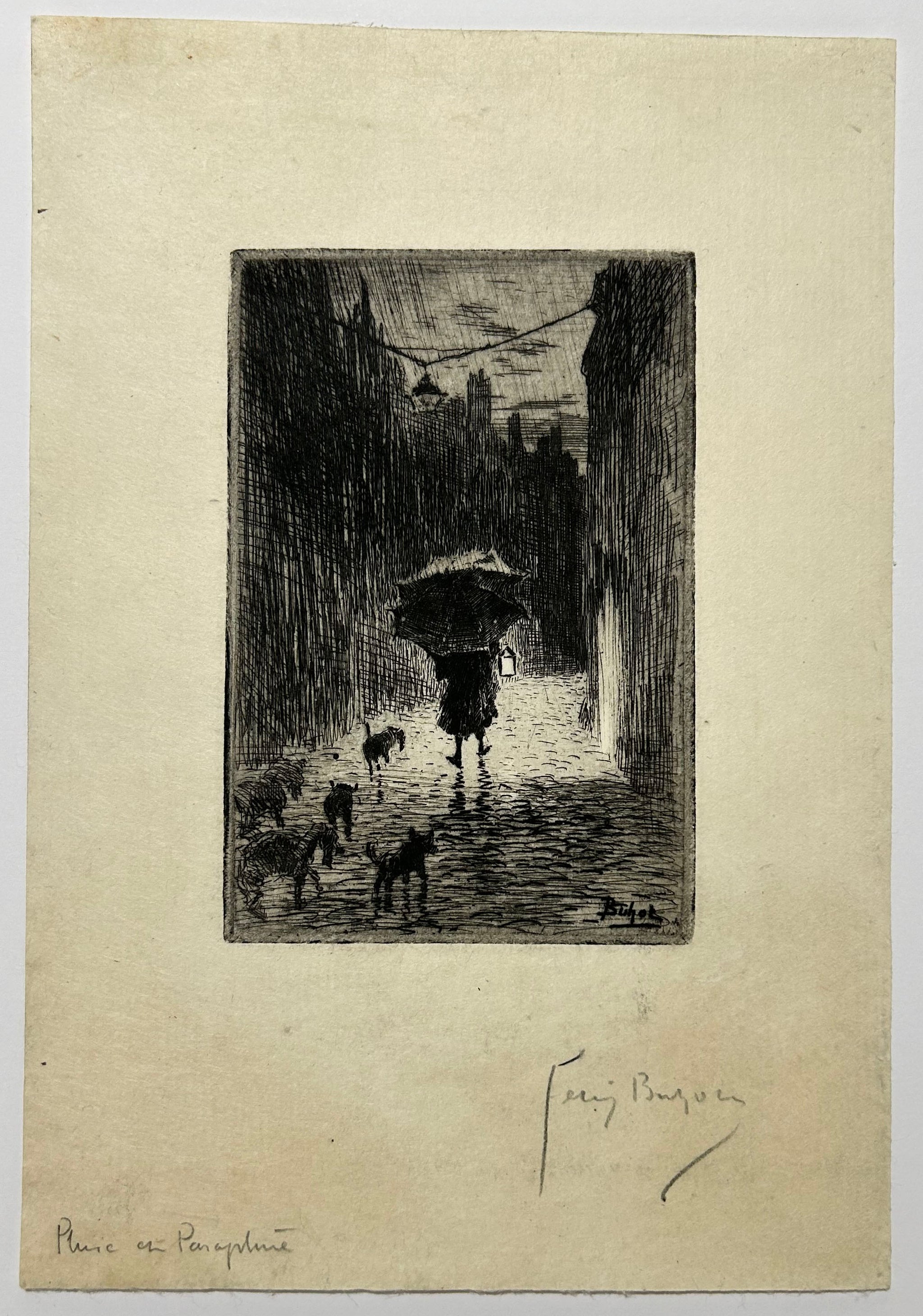 Pluie et parapluie.