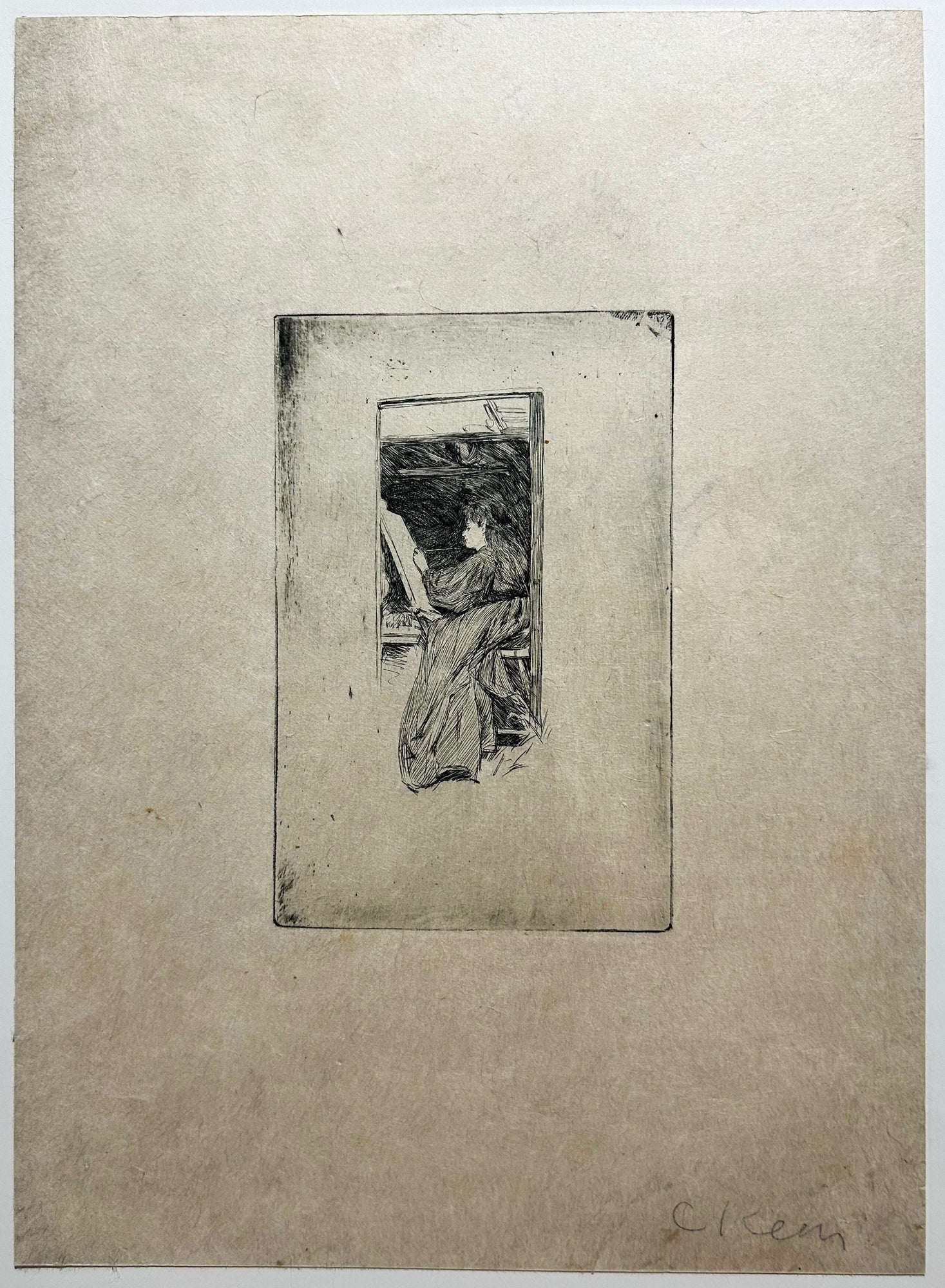 Portrait de Mme Zambaco dessinant. c.1860.