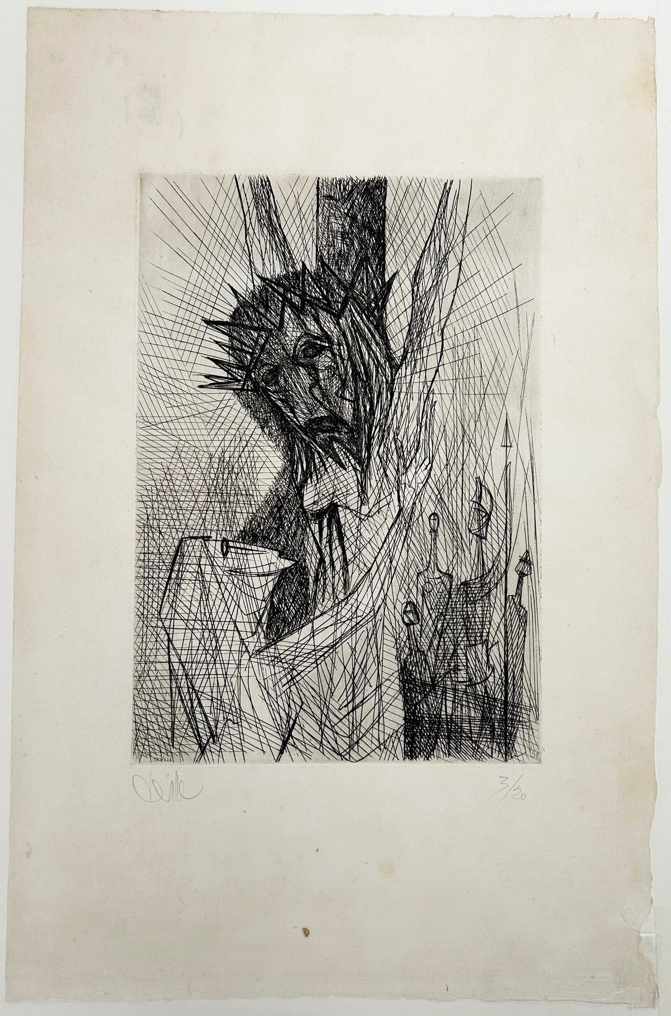 Christ en croix et la Vierge.  1958.
