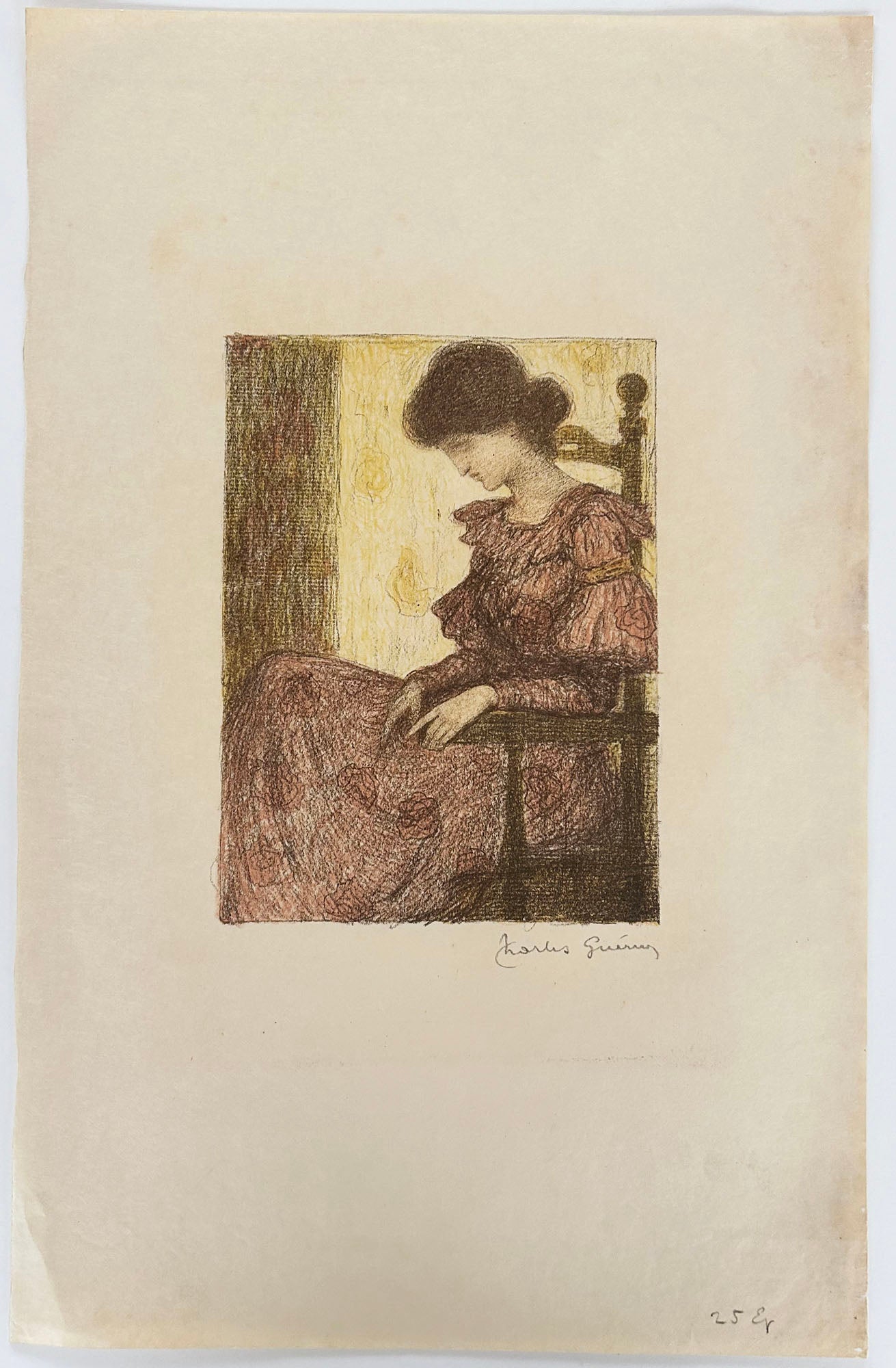Femme assoupie sur une chaise, de profil. c.1896.