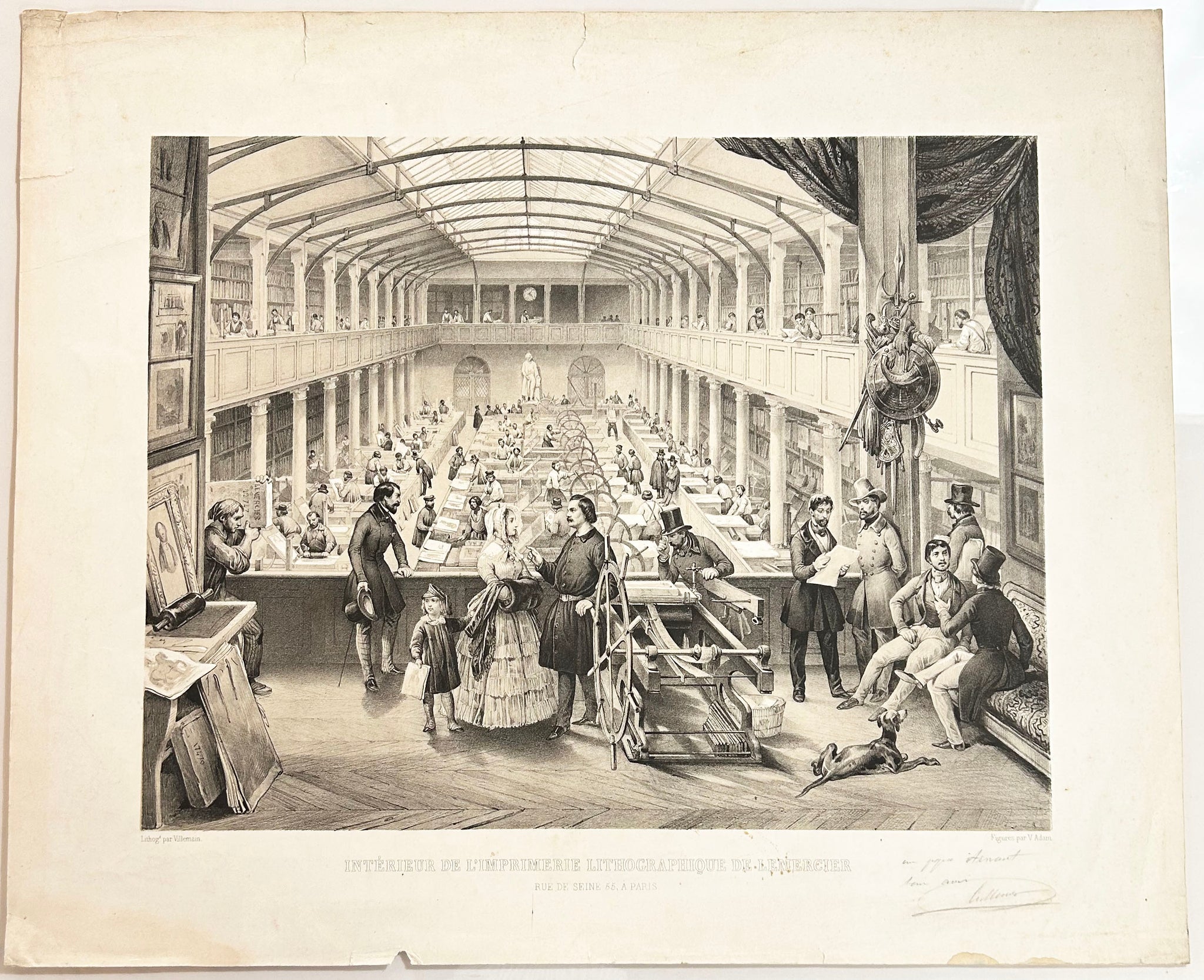 Intérieur de l'Imprimerie lithographique de Lemercier. c.1842.