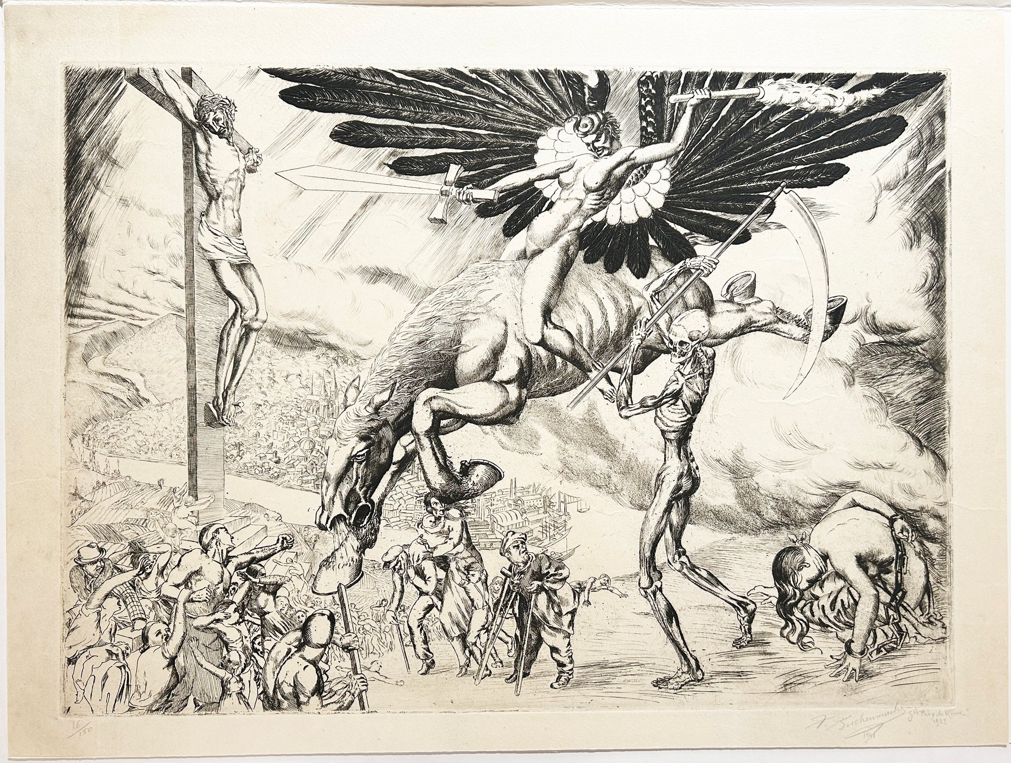 BRECHENMACHER Raymond Apocalypse. Gravure originale signée.
