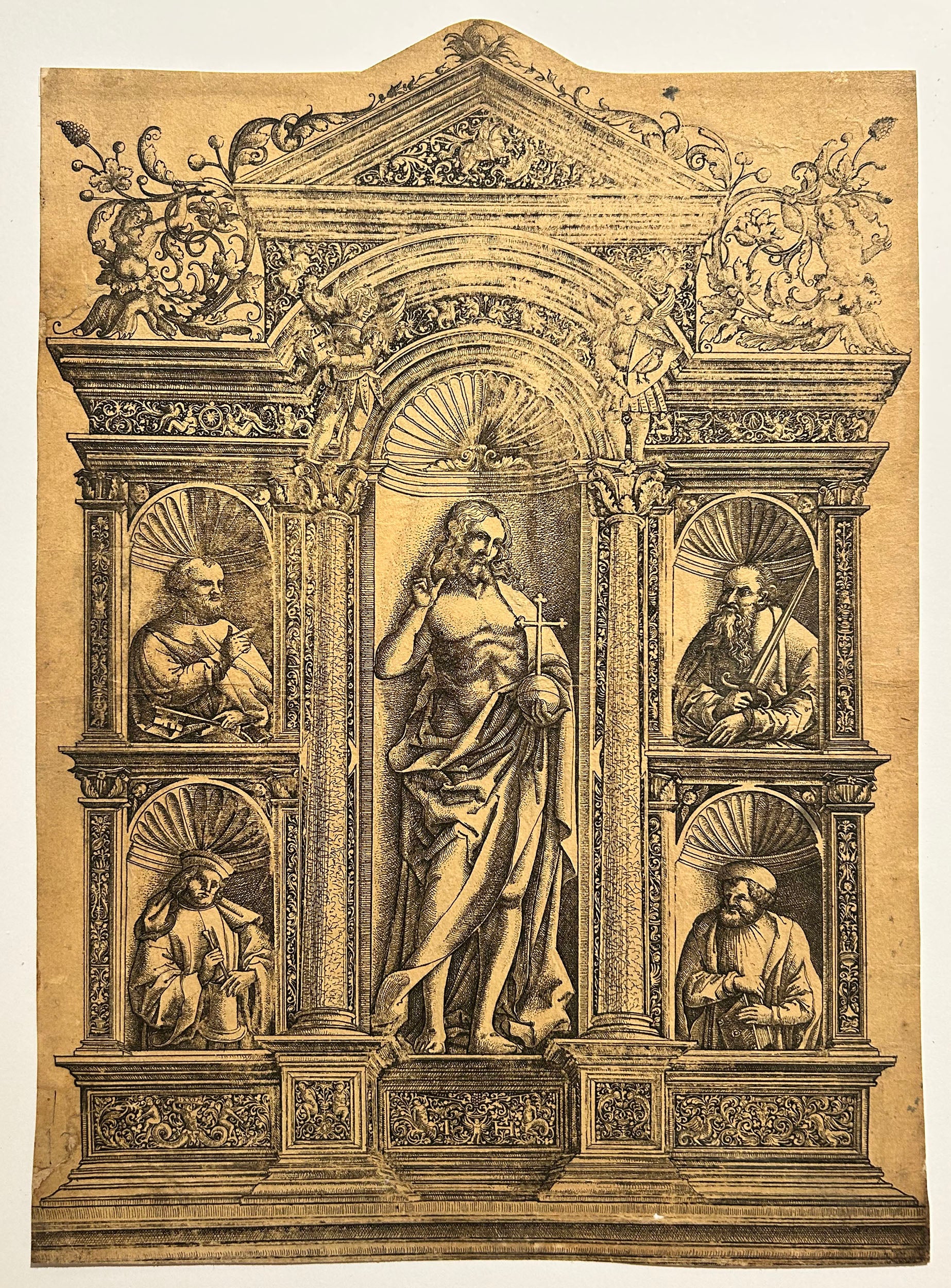 Hieronymus HOPFER - Tabernacle d'autel de la Renaissance. Gravure.