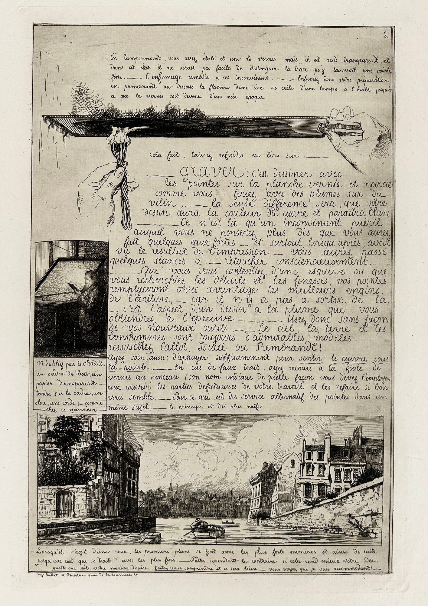 Lettre sur les éléments de la gravure à l'eau-forte.  1864.