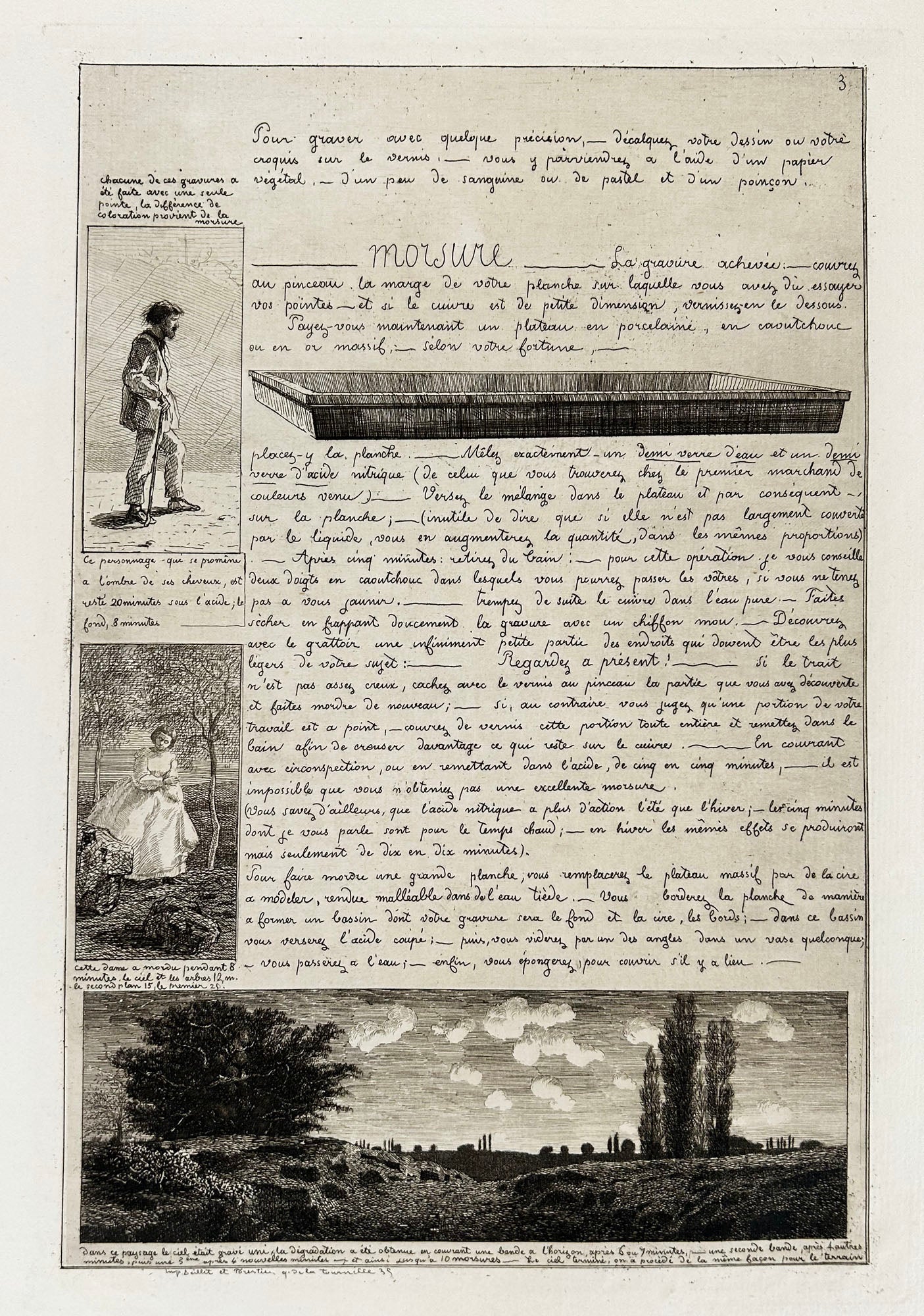 Lettre sur les éléments de la gravure à l'eau-forte.  1864.