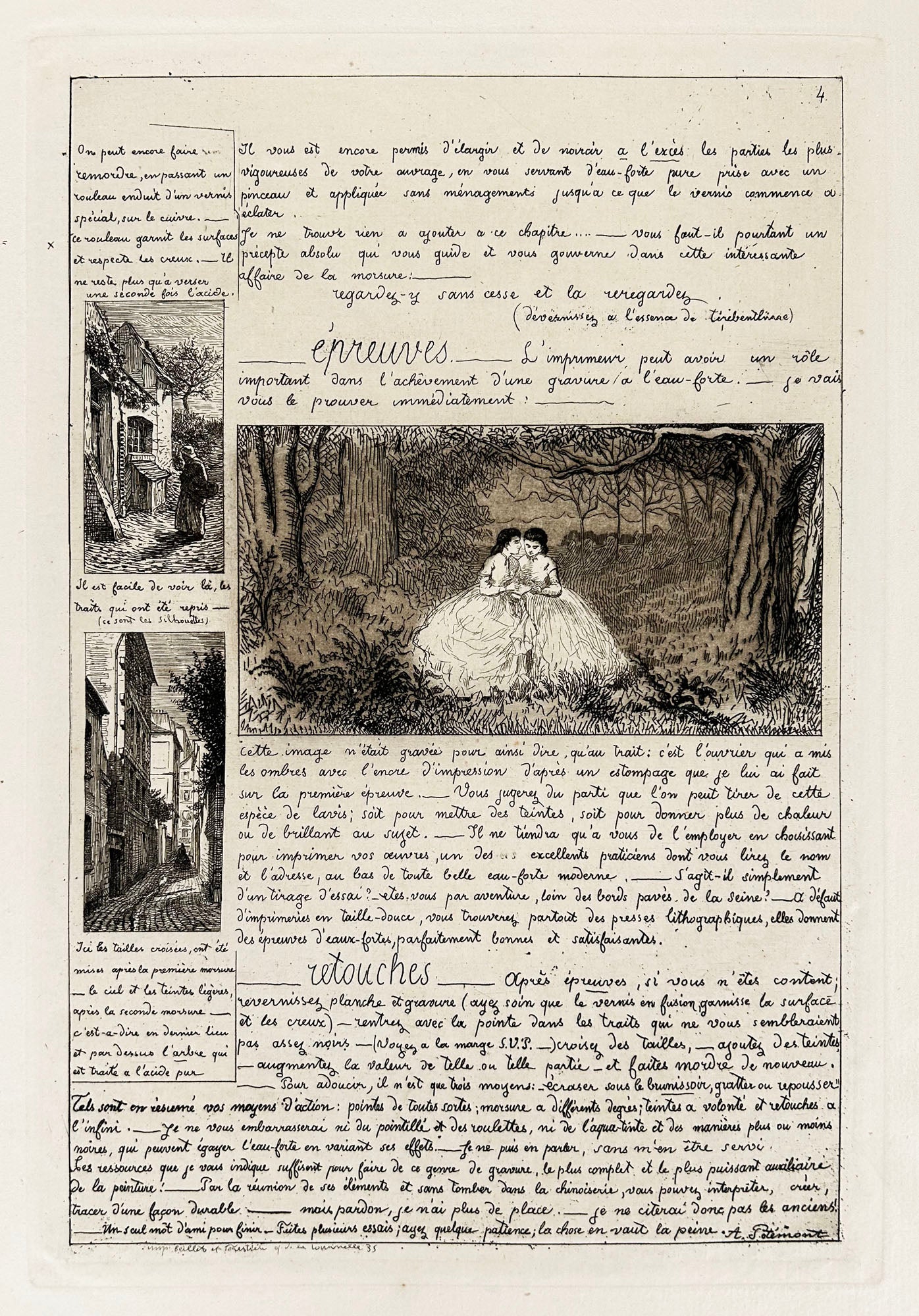 Lettre sur les éléments de la gravure à l'eau-forte.  1864.
