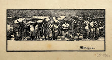 Charger l'image dans la galerie, BERNANOSE Personnages dans la rue à Hanoï (Vietnam). Bois gravé.