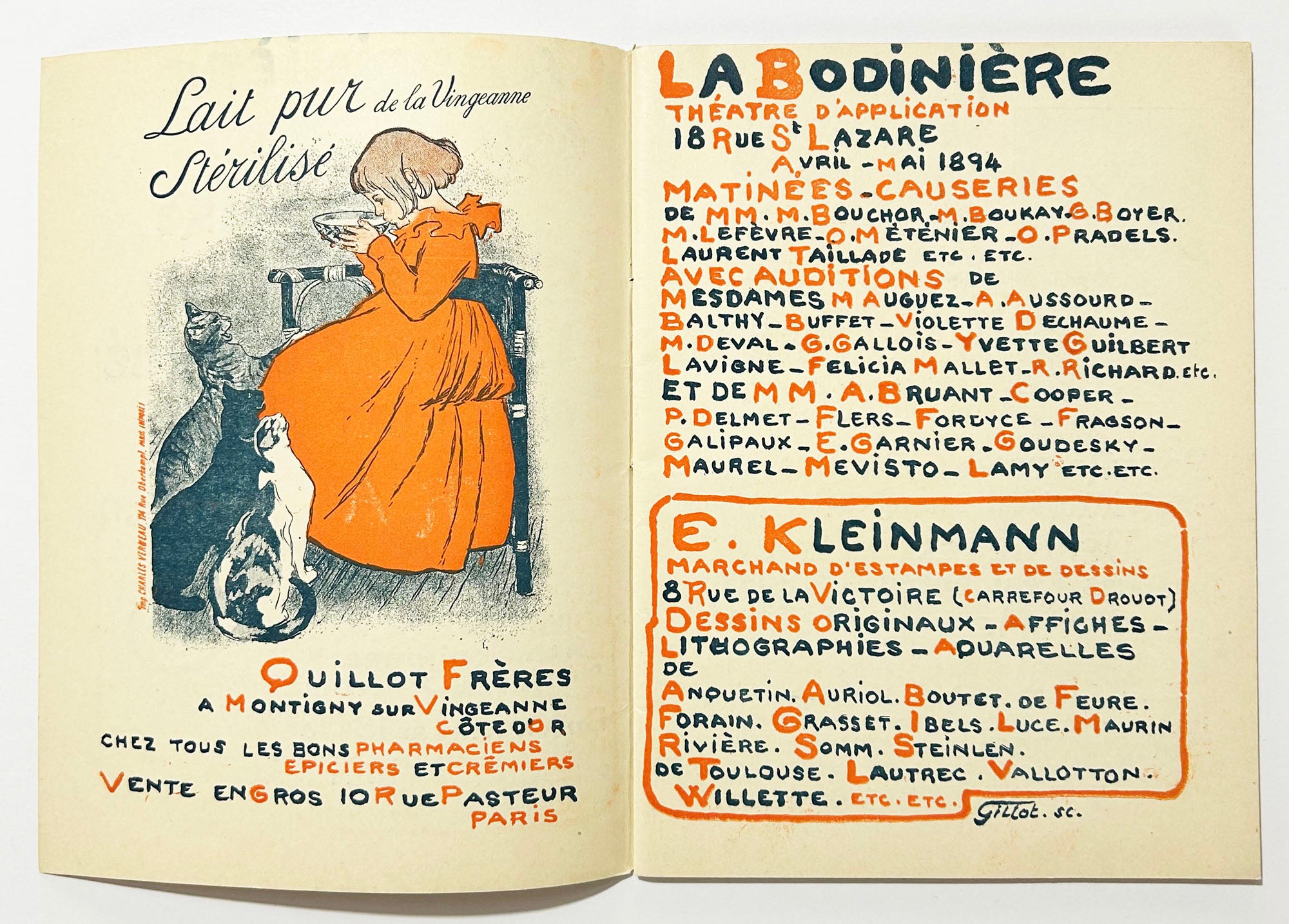 Première Exposition de l'œuvre dessiné et peint de Th. A. Steinlen: ouverte a la Bodinière, 18 rue St. Lazare, du 10 avril au 15 mai 1894.