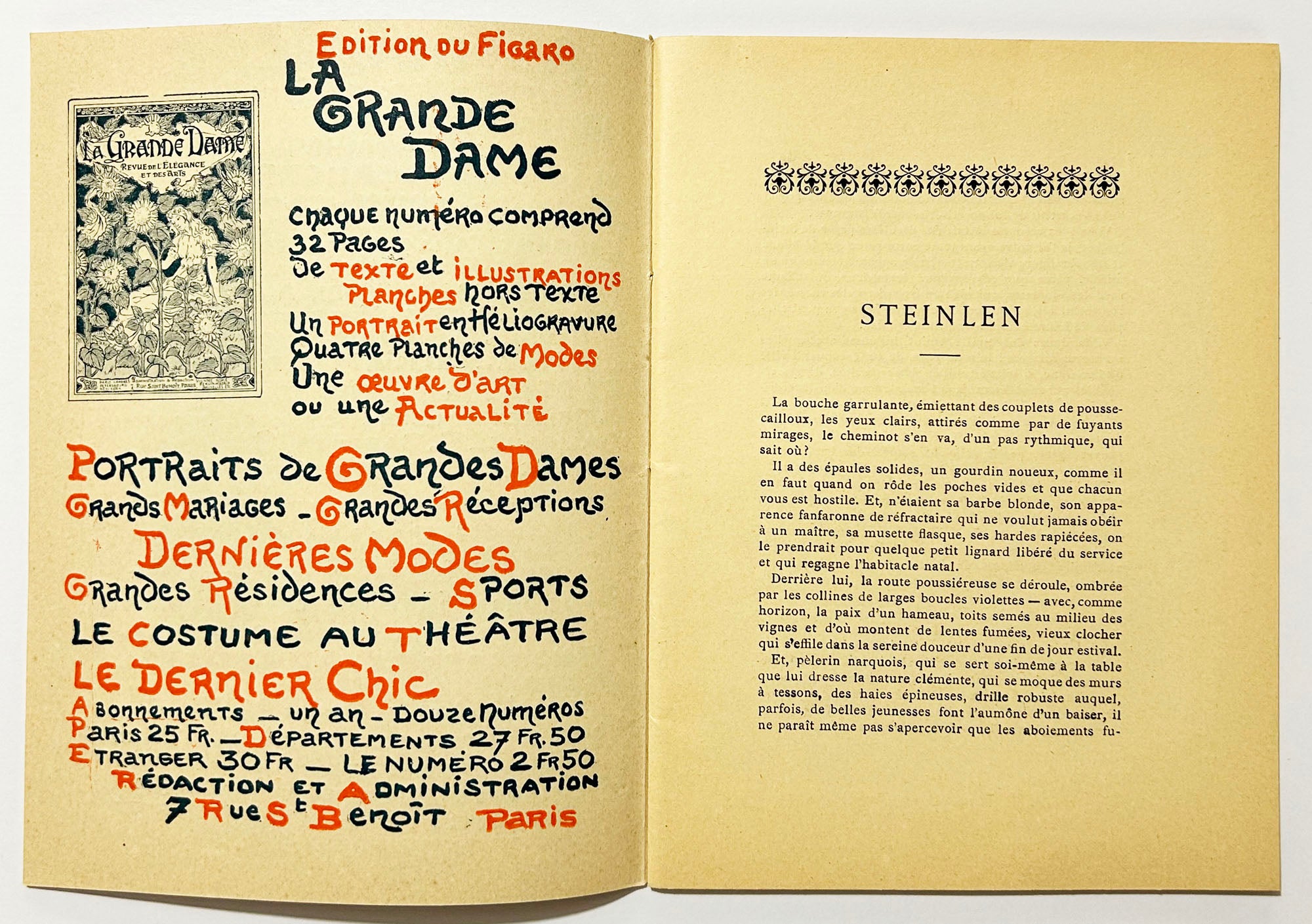 Première Exposition de l'œuvre dessiné et peint de Th. A. Steinlen: ouverte a la Bodinière, 18 rue St. Lazare, du 10 avril au 15 mai 1894.