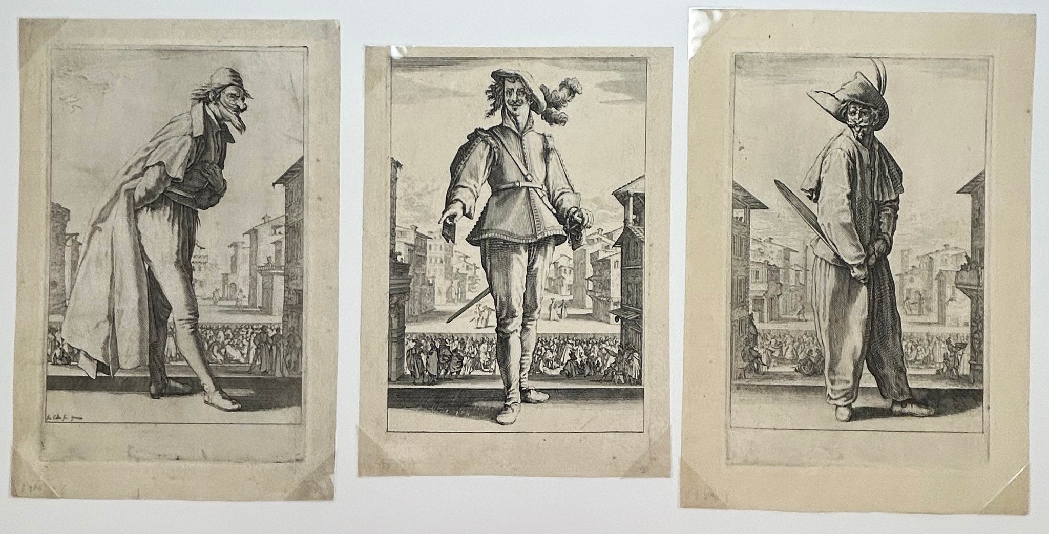 Les trois Pantalons, appelées aussi Les trois Acteurs.  c.1618-1620.