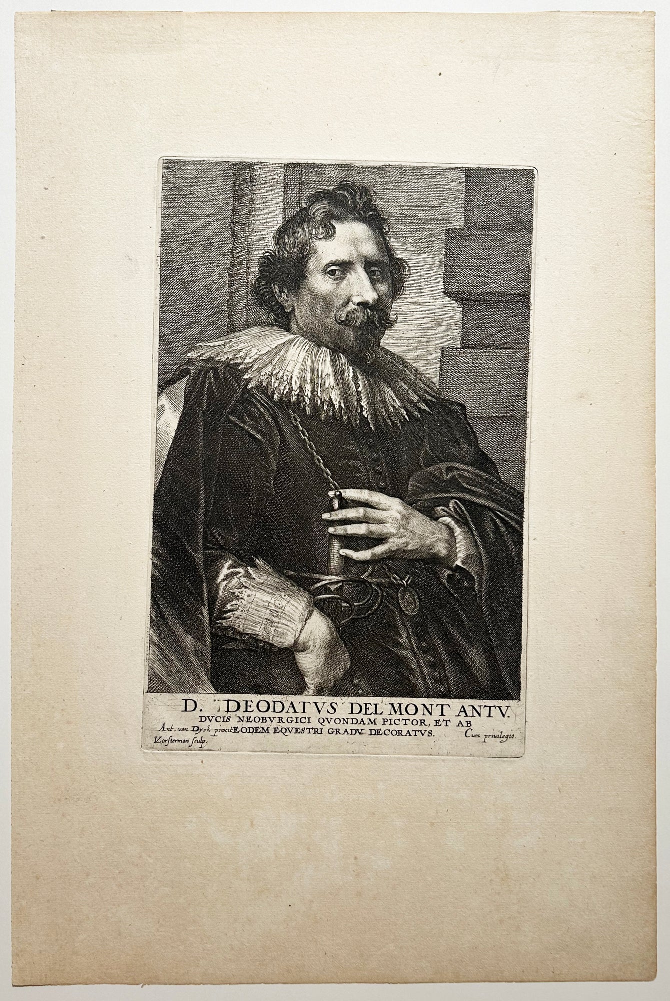 Portrait de Deodatus Delmont (Dieudonné Van der Mont), peintre flamand baroque (1582 † 1644).