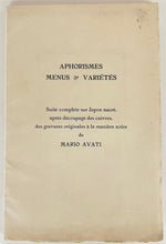 Charger l'image dans la galerie, Aphorismes, Menus & Variétés.  1961.