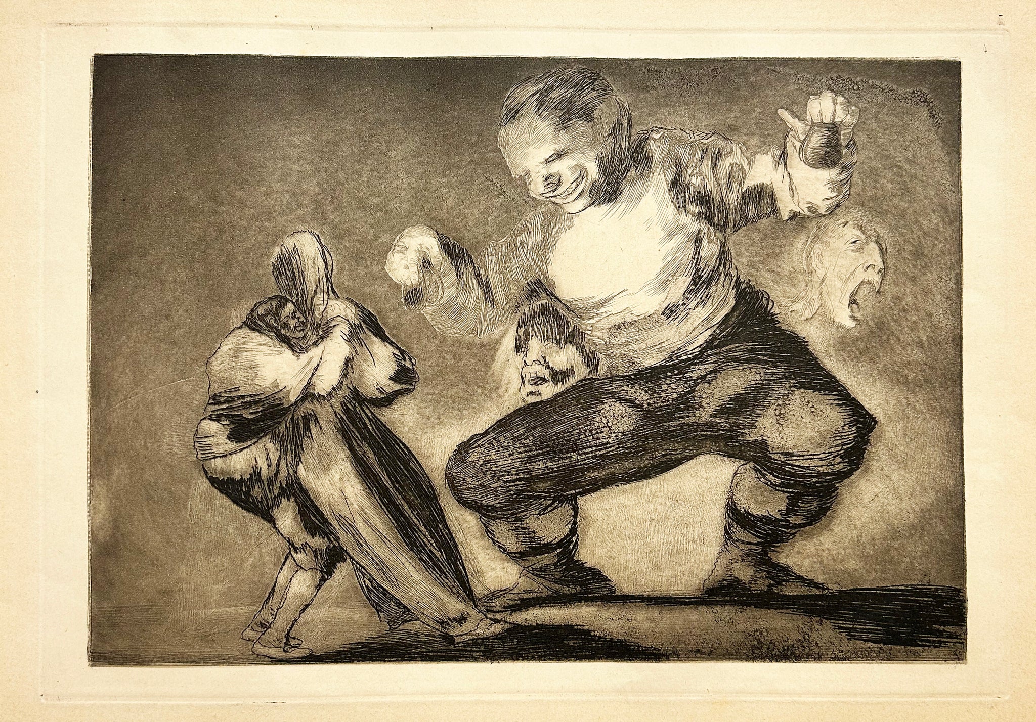 GOYA Bobabilicon (Le grand niais). Gravure. Série de Los Proverbios.