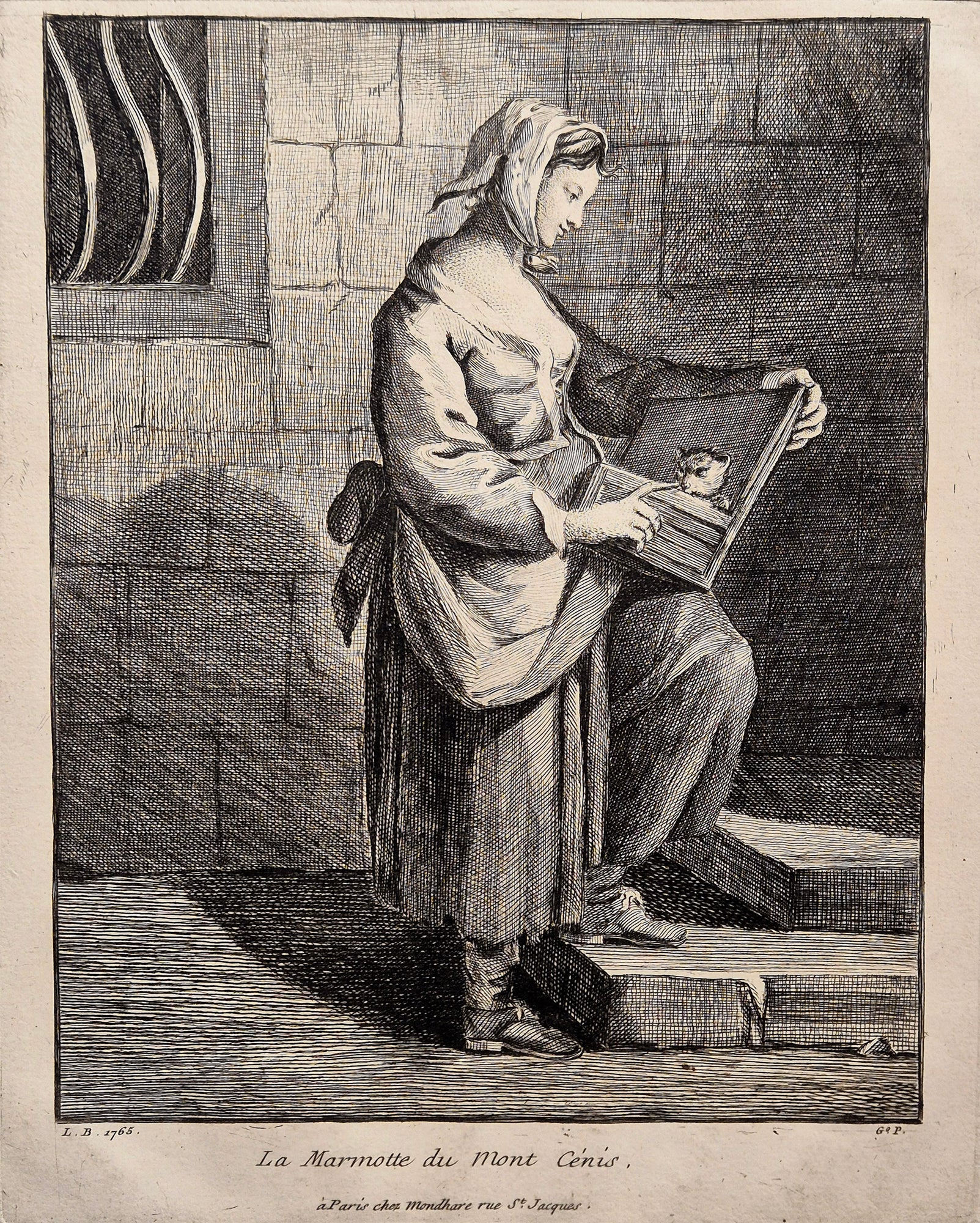 MONDHARE Louis-Joseph (publié par) - La marmotte du Mont Cénis. 1765. Eau-forte.