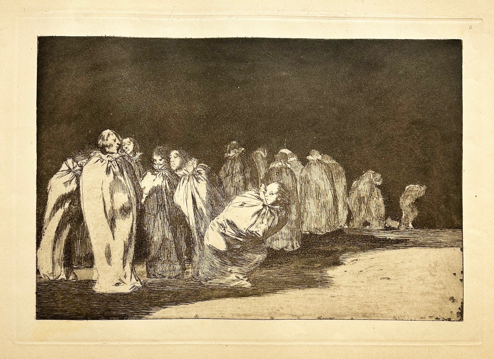 GOYA Los ensacados (Les ensachés). So el sayal, hay al. 1815-1824. Gravure. Série de Los Proverbios
