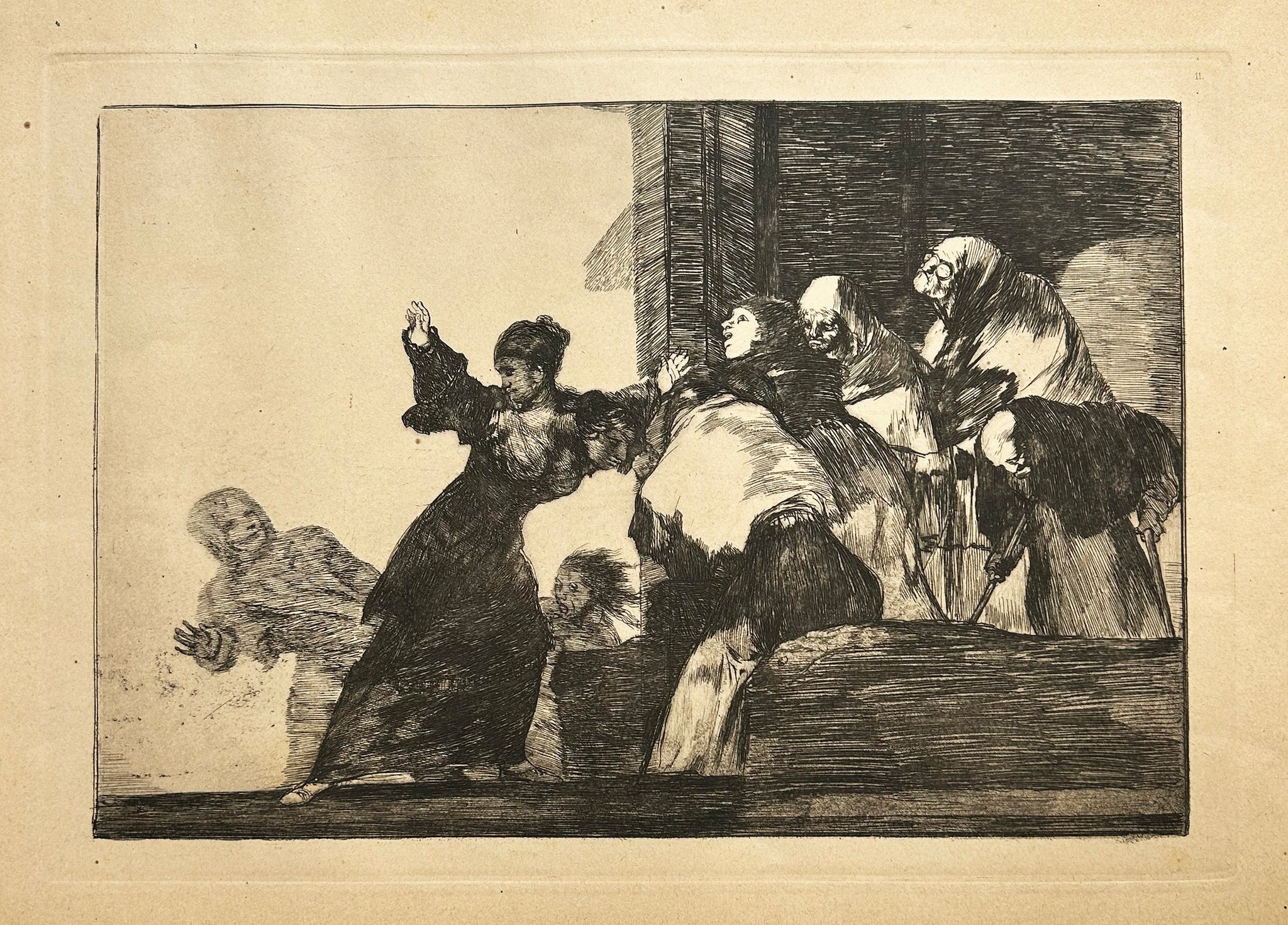 GOYA Disparatre pobre (Pauvre sottise).  1815-1824. Gravure. Série de Los proverbios.