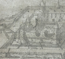 Charger l'image dans la galerie, Plan du Chasteau de Moyen ancienement dit Quiquengrogne basti l'an 1441, assiègé par Monseigneur du Hallier, Gouverneur des Duchés de Lorraine et de Bar, l'an 1639.