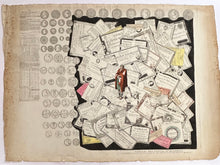 Charger l'image dans la galerie, Tableau des papiers et monnaies, avec l'échelle de proportion de leur valeur pendant leurs cours adopté par le conseil des Anciens le 5 Messidor an V (23 juin 1797). Trompe l'œil aux assignats. Fin 18ème.
