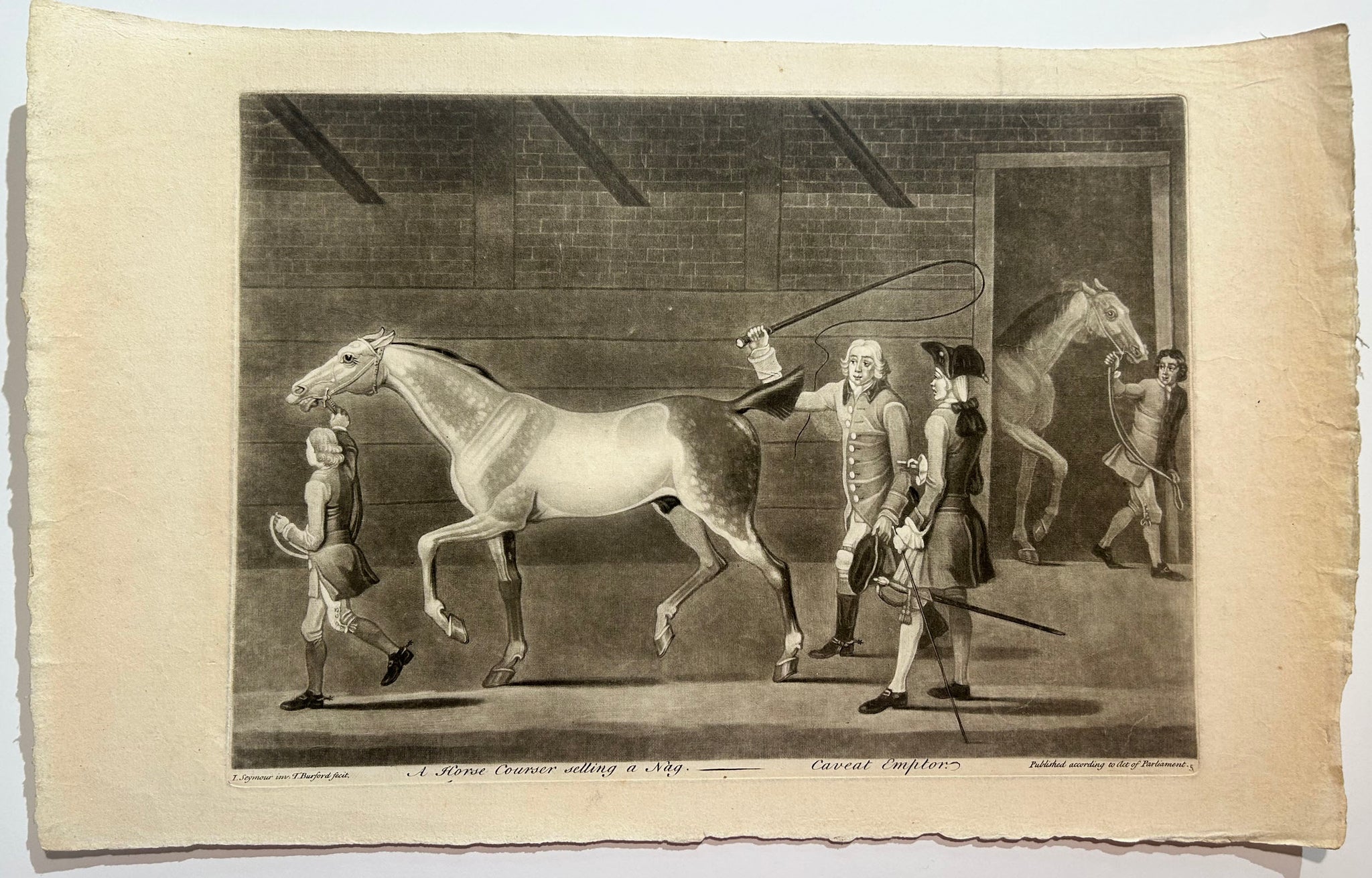 A horse courser selling a nag. Caveat emptor. c.1752.