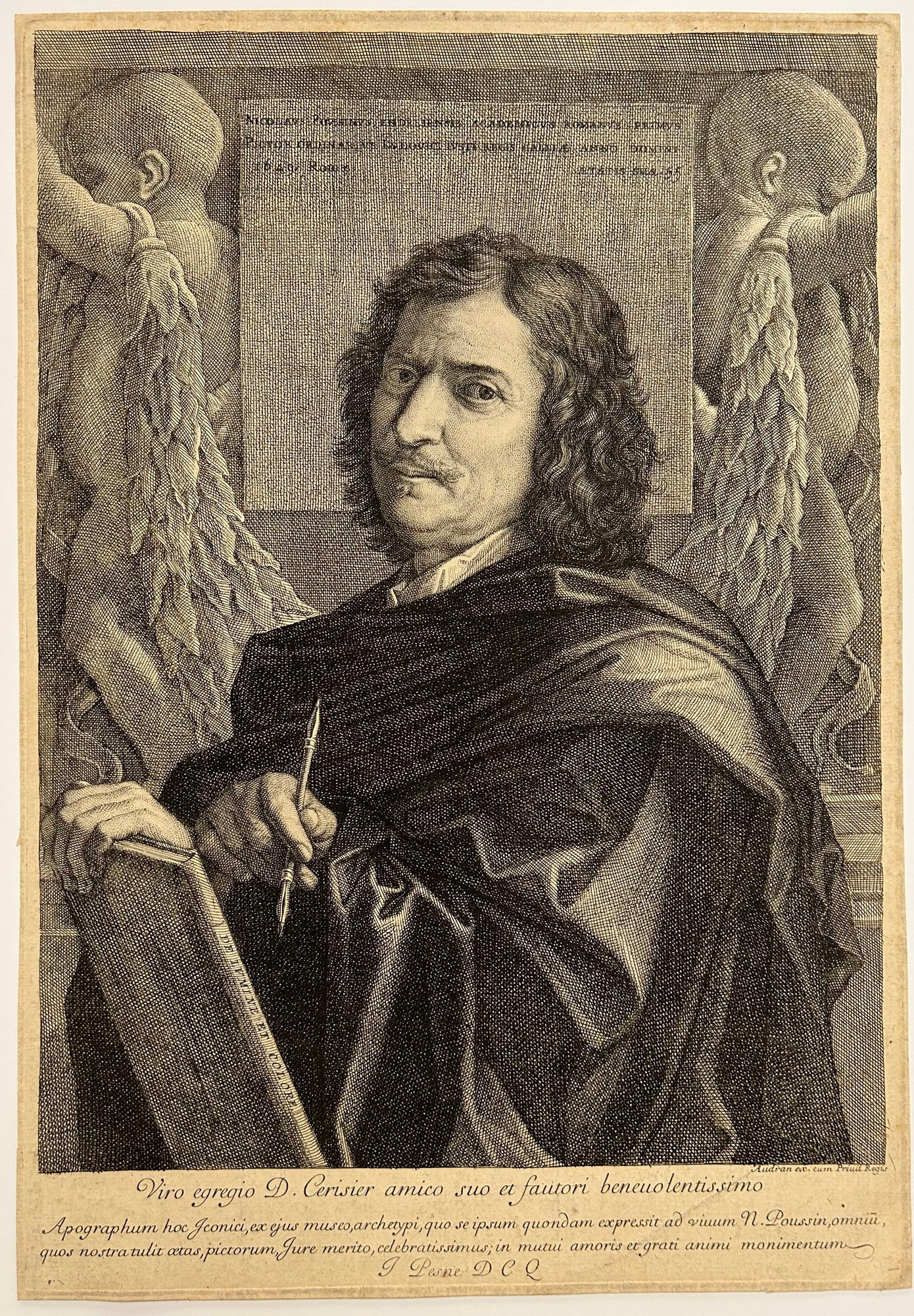 Portrait de Nicolas Poussin à l'âge de 56 ans.