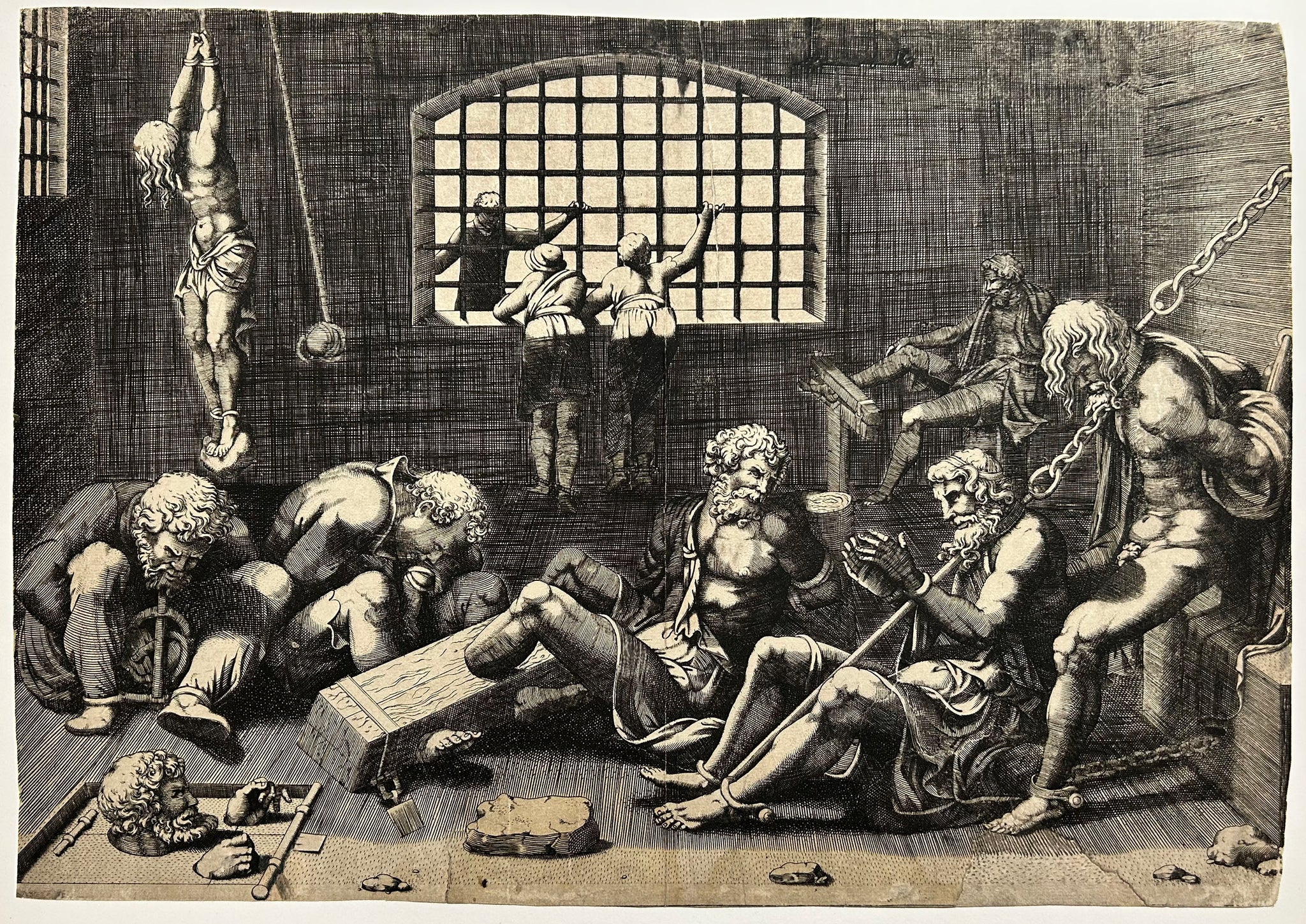 GHISI Giorgio (d'après) - La prison. Burin.