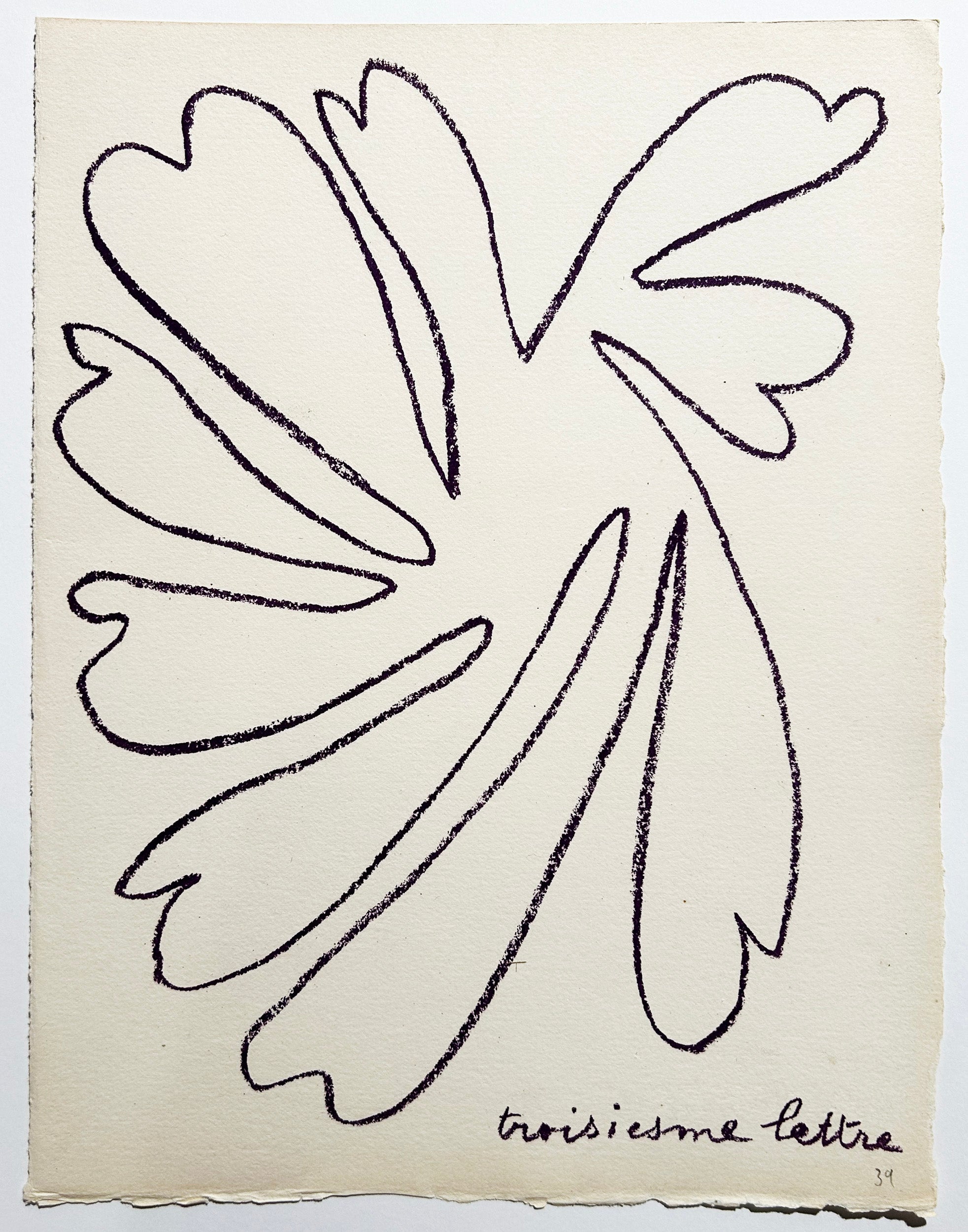 MATISSE Troisième lettre Lithographie