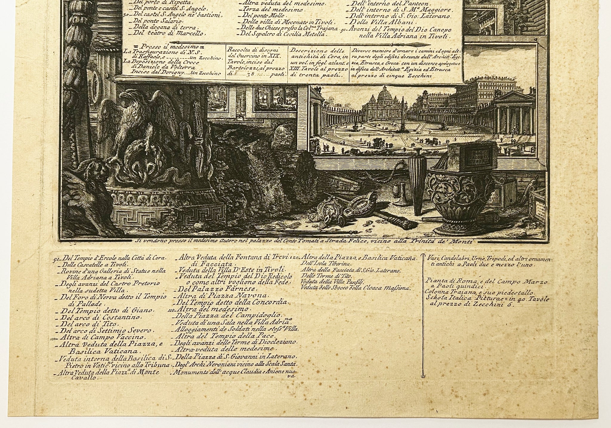 Catalogo delle Opere date finora alla luce da Giovanni Piranesi. c.1761.