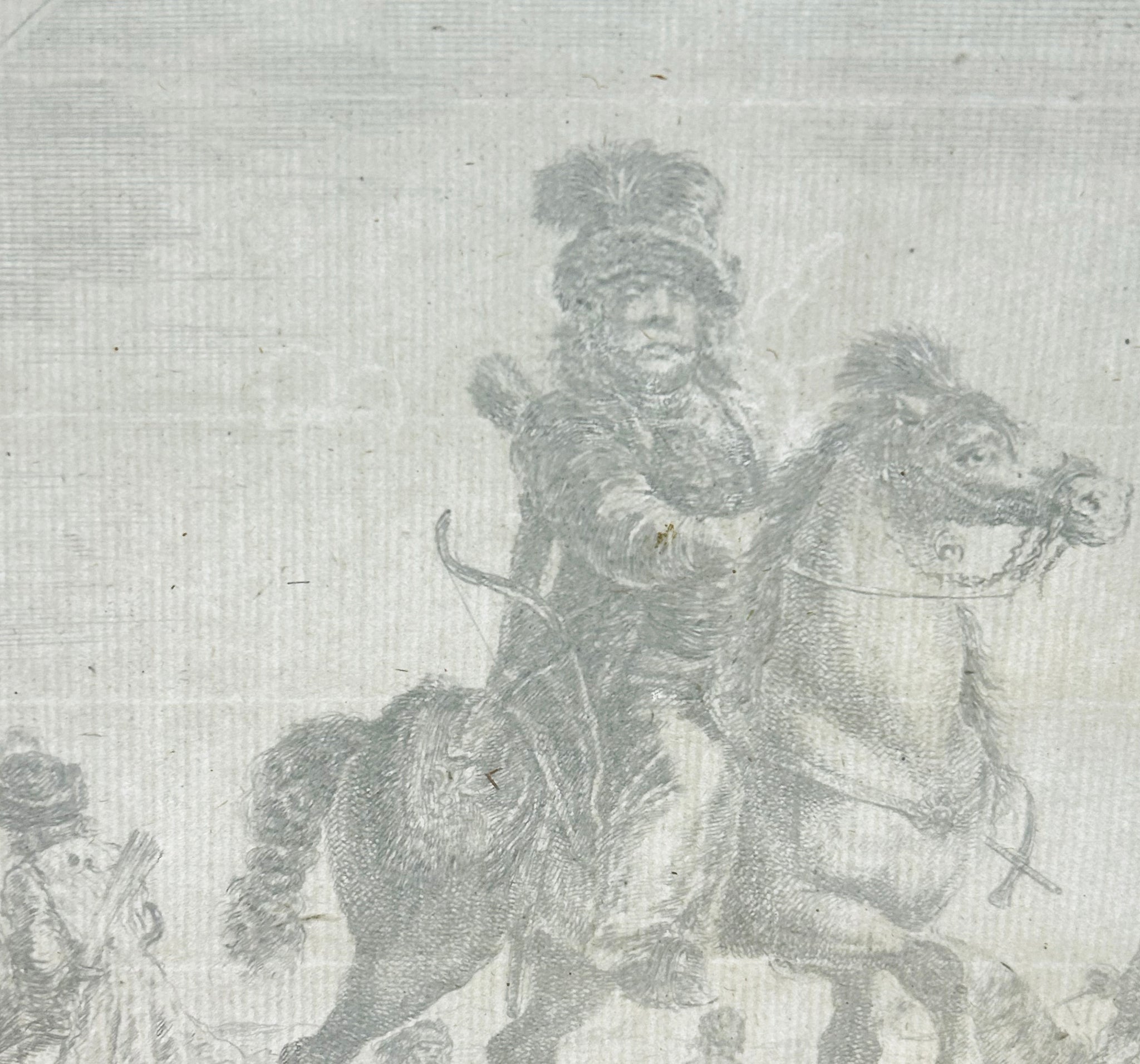 Un cavalier hongrois, allant à gauche, regardant de face.