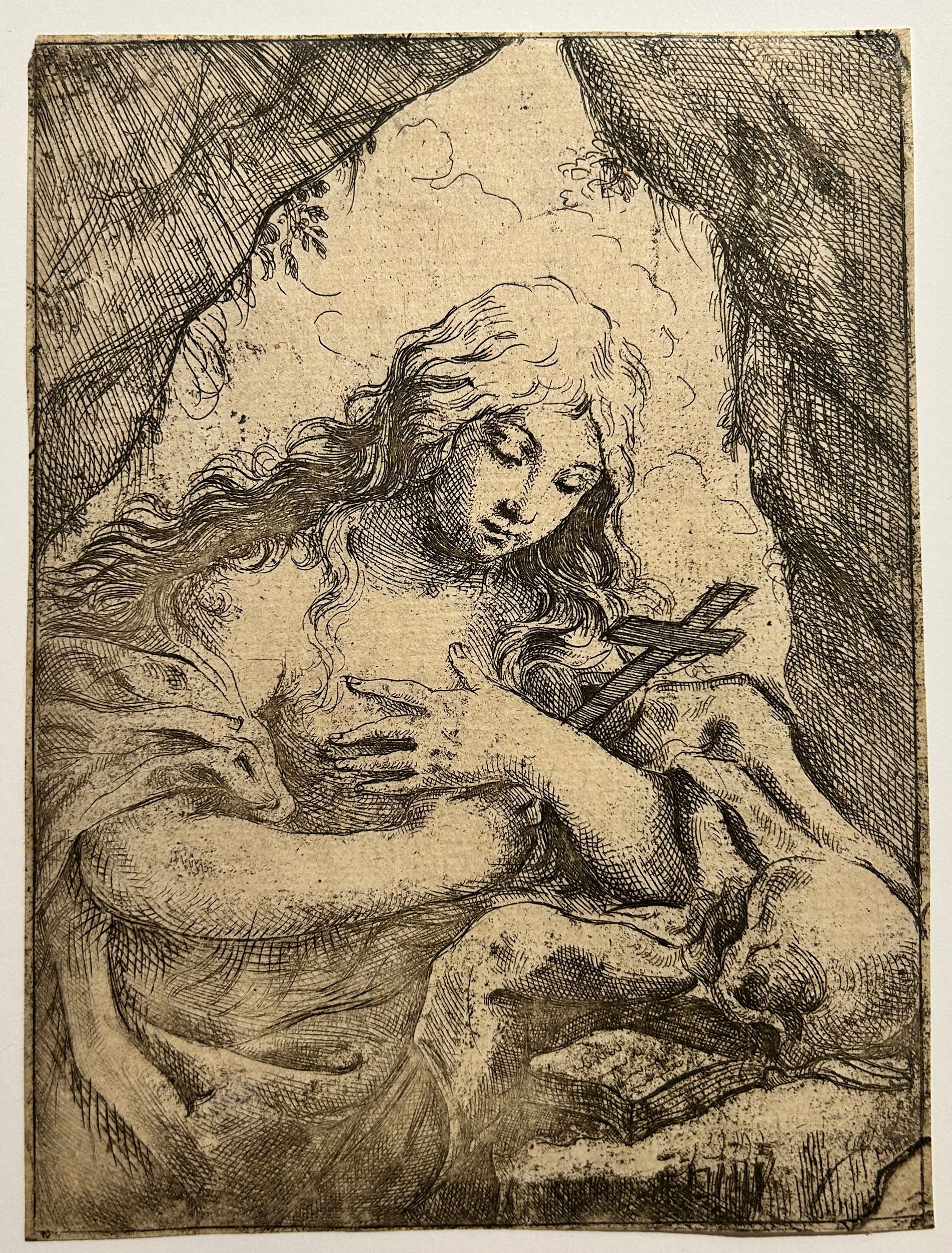 Lorenzo LOLI - Sainte Marie-Madeleine en pénitence. Eau-forte.