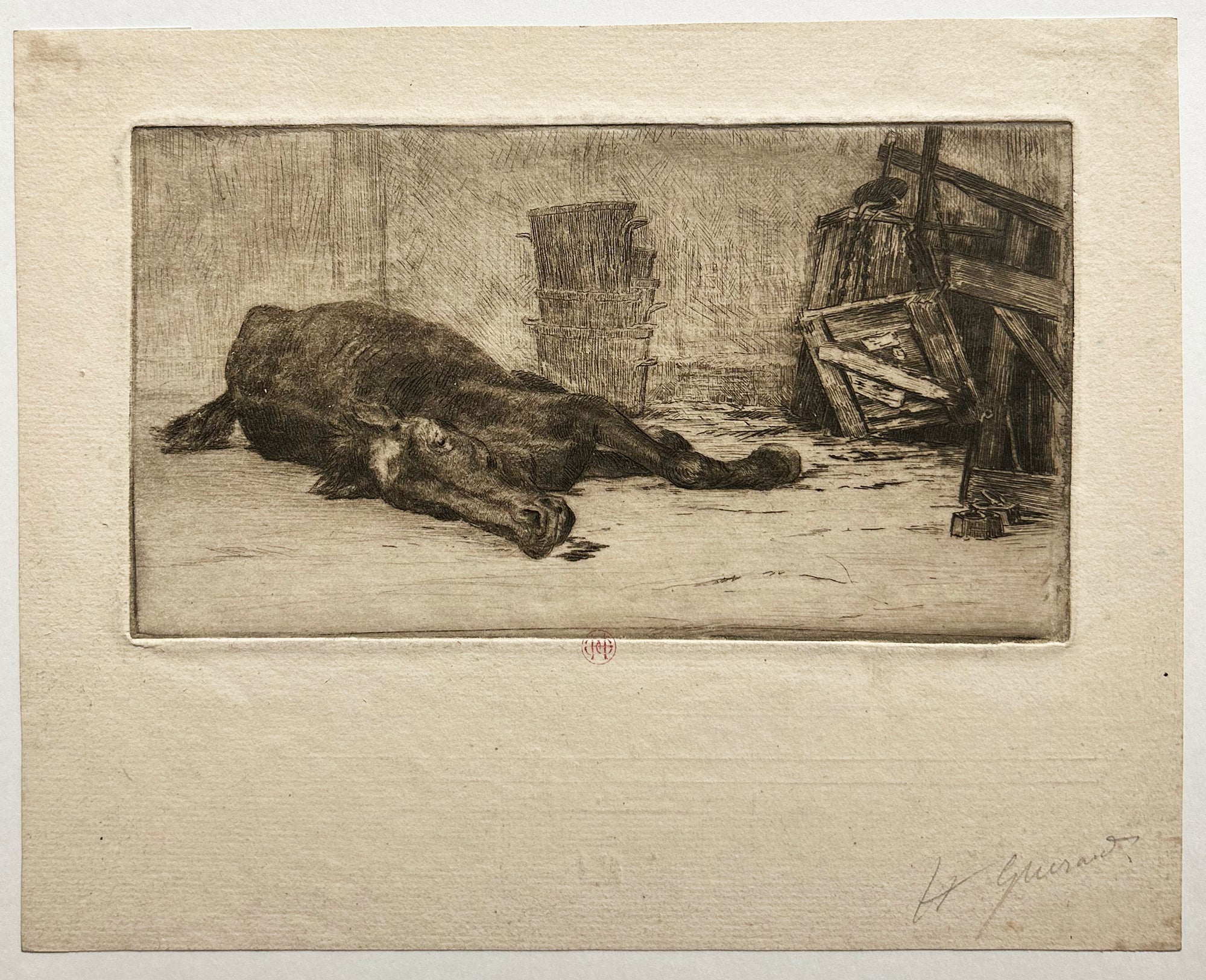 Le cheval mort. Avant 1877.