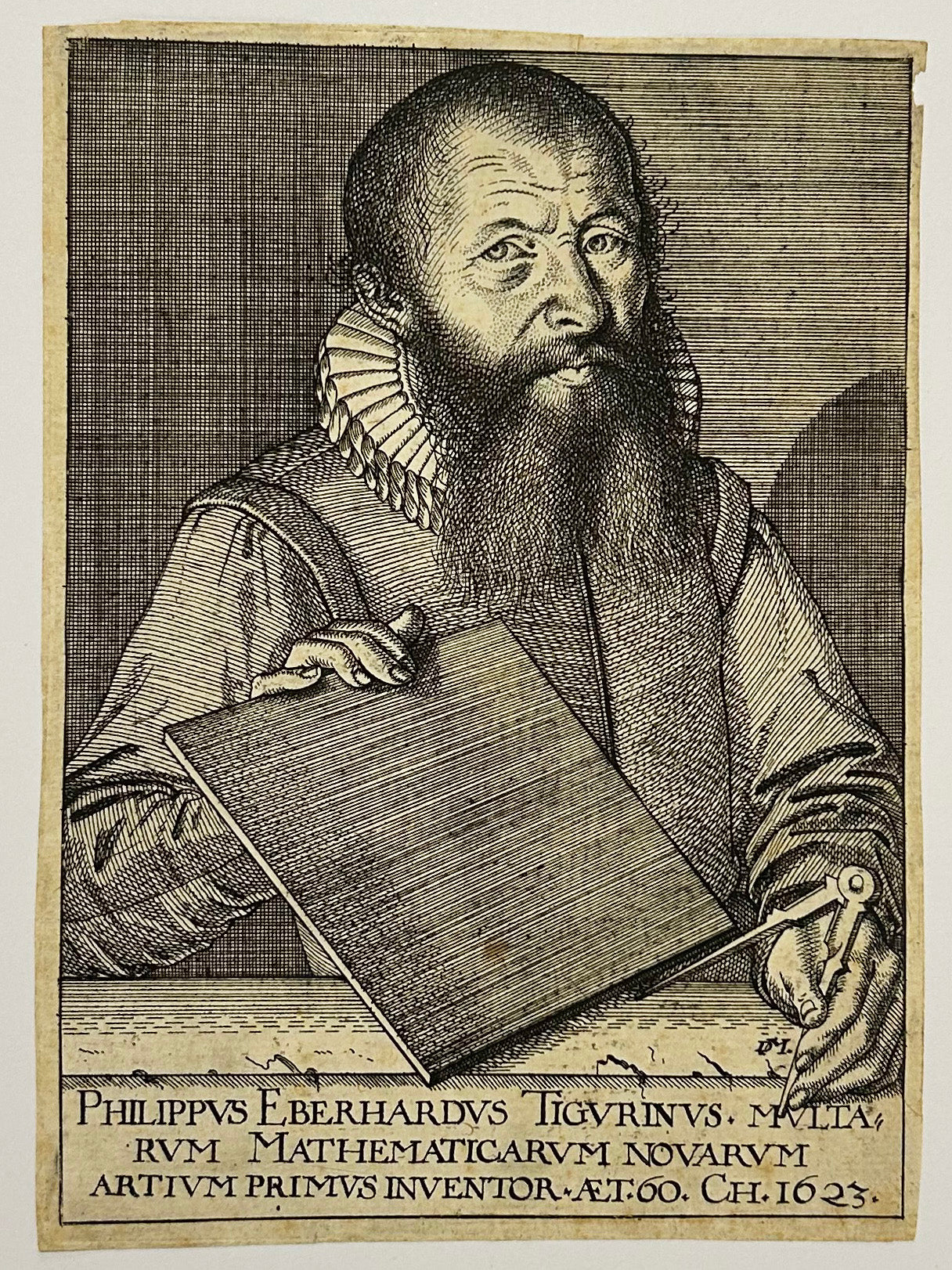 Portrait en buste de Philipp Eberhard avec une fraise (1563 † 1627, Mathématicien de Zurich). 1623.