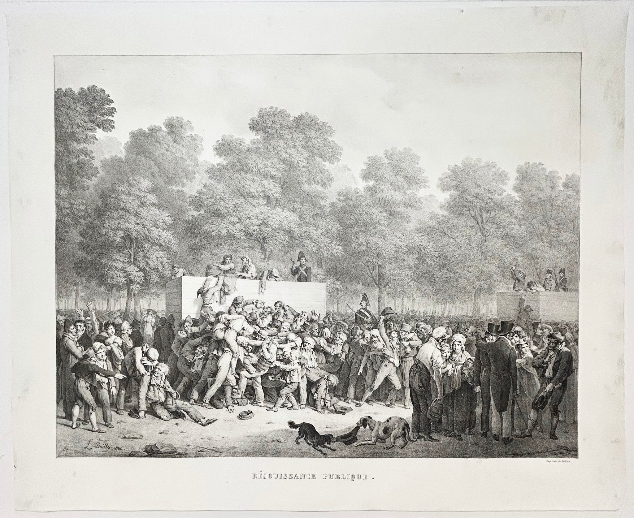 Réjouissance publique (Distribution de vin aux Champs-Elysées). 1826.