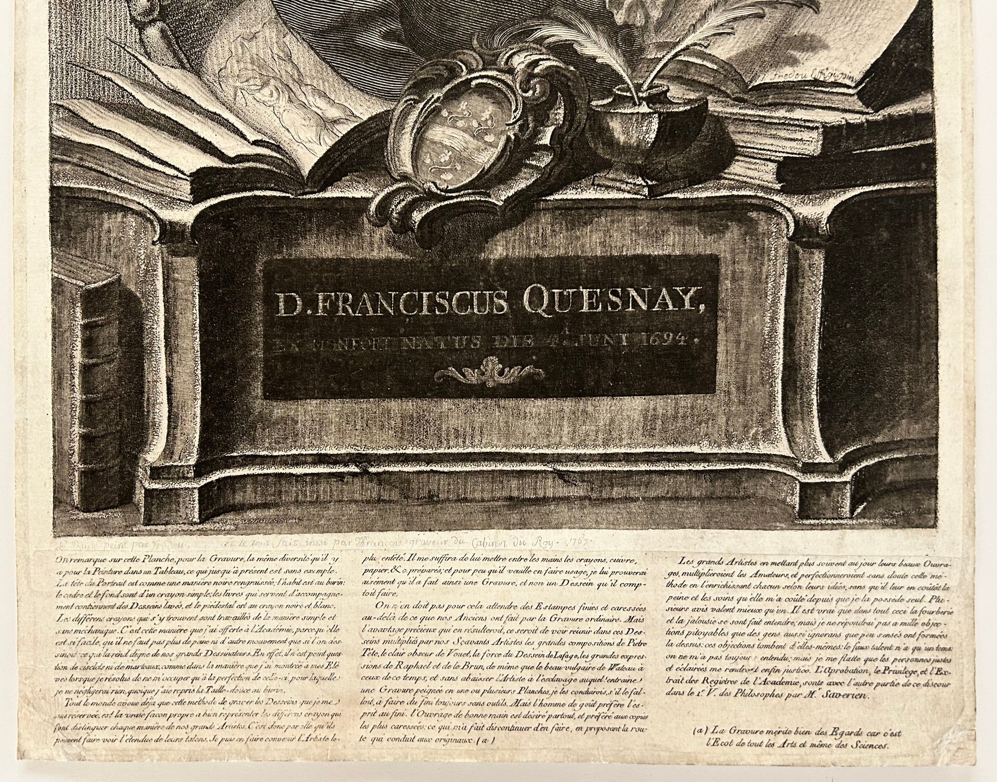 Portrait de François Quesnay (Médecin et économiste français, penseur du roi Louis XV) 1767.